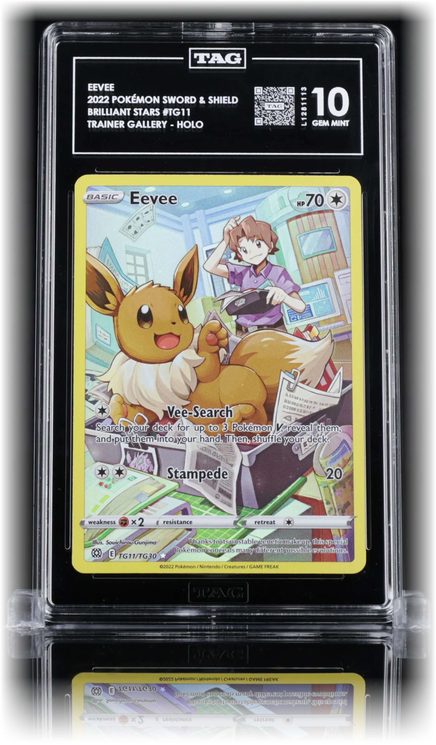 TAG 10 GEM MINT Eevee TG11, cert L1281113