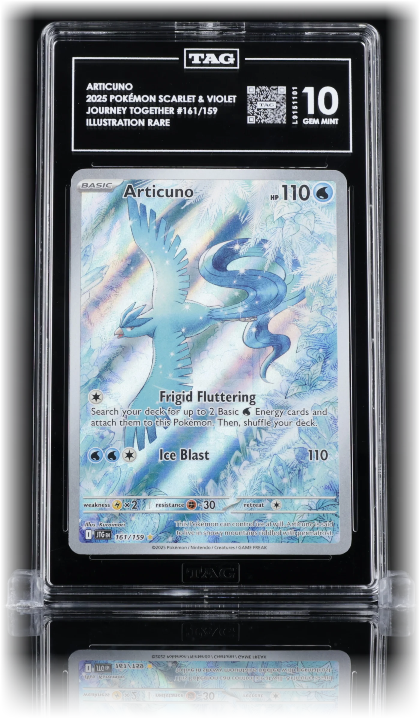 TAG 10 GEM MINT Articuno 161/159, cert L9151101