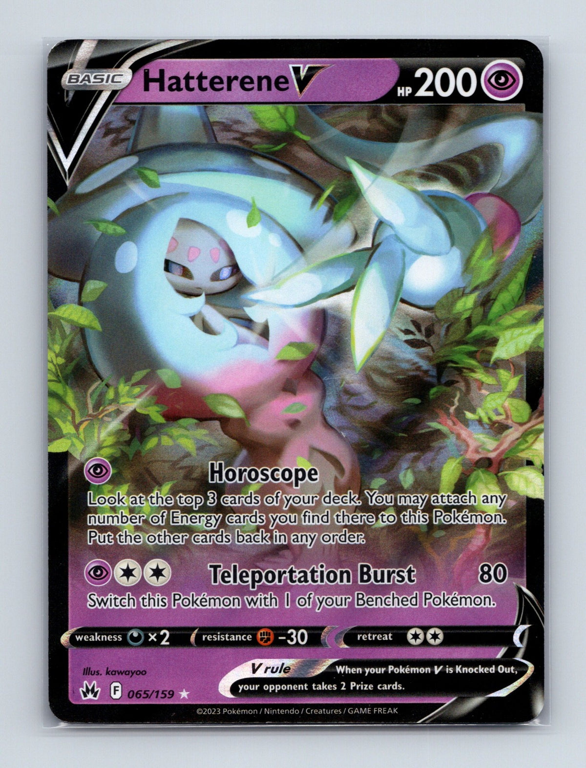 2023 Pokemon TCG Hatterene V SWSH: Crown Zenith 065/159 Holo Ultra Rare NM