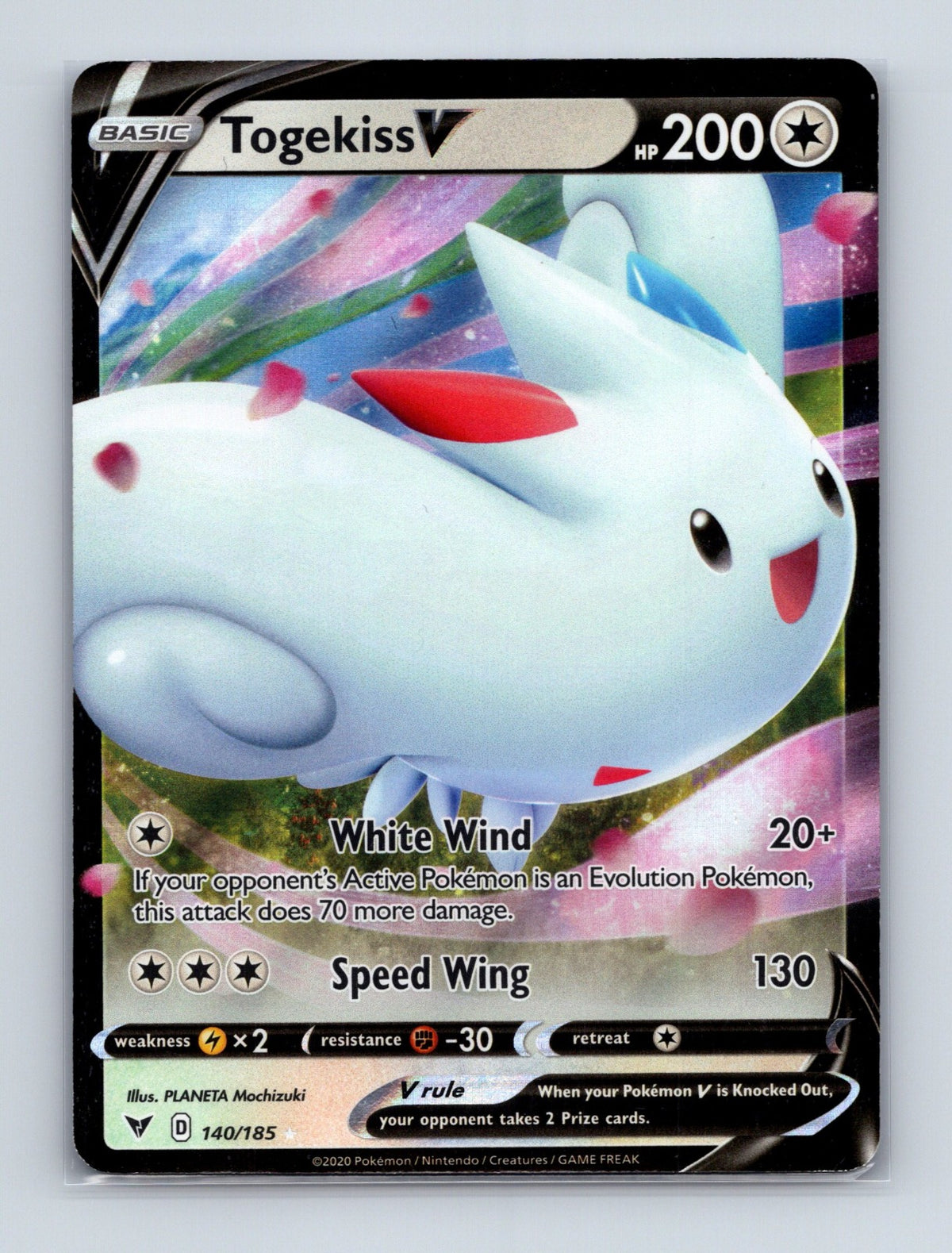 2020 Pokemon TCG Togekiss V SWSH04: Vivid Voltage 140/185 Holo Ultra Rare NM