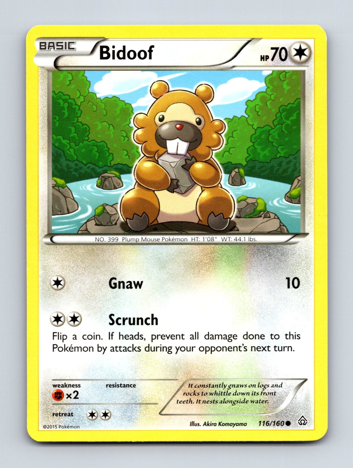 2015 Pokemon TCG Bidoof XY - Primal Clash 116/160 Common NM
