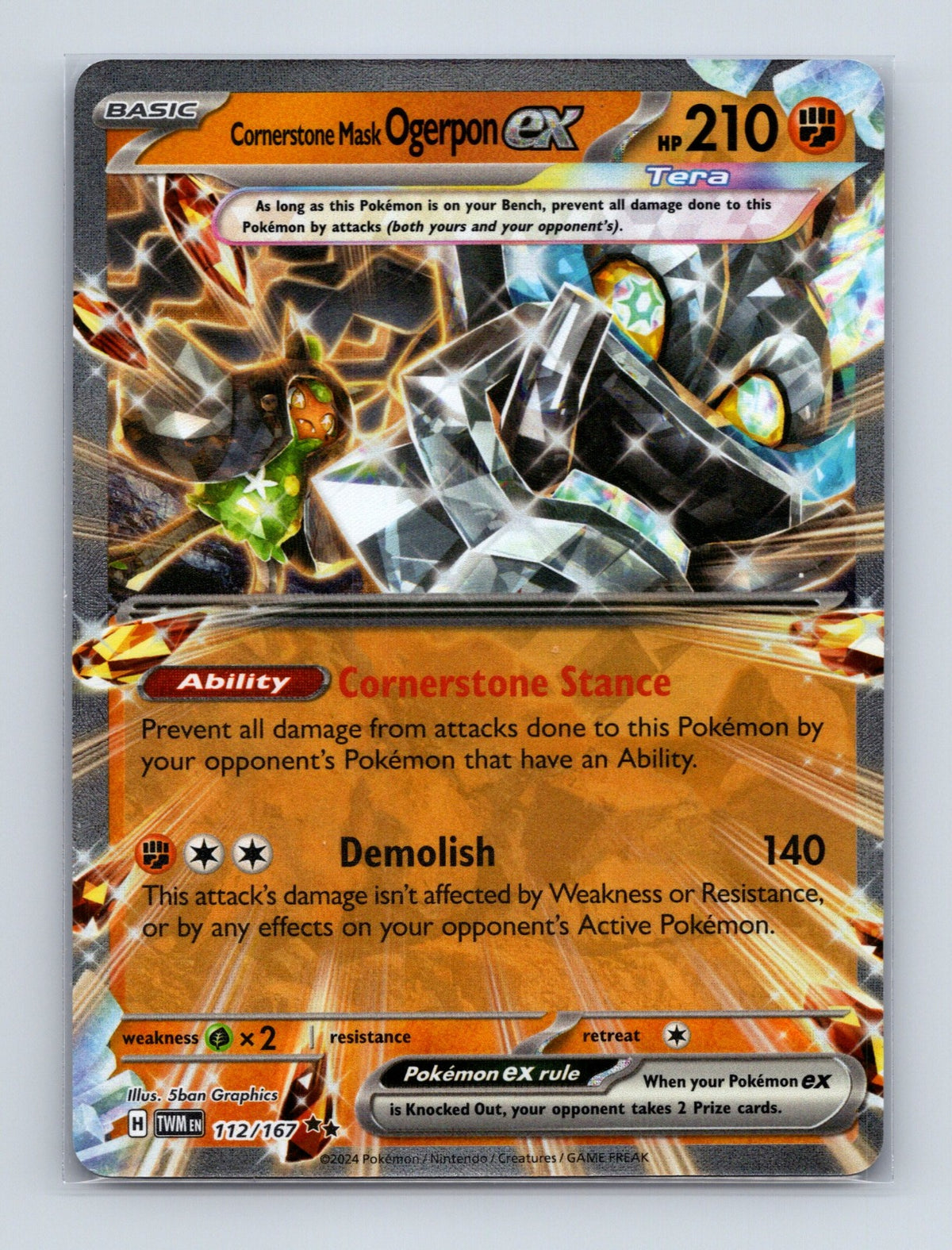 2024 Pokemon Cornerstone Mask Ogerpon ex SV06: Twilight Masquerade 112/167 NM