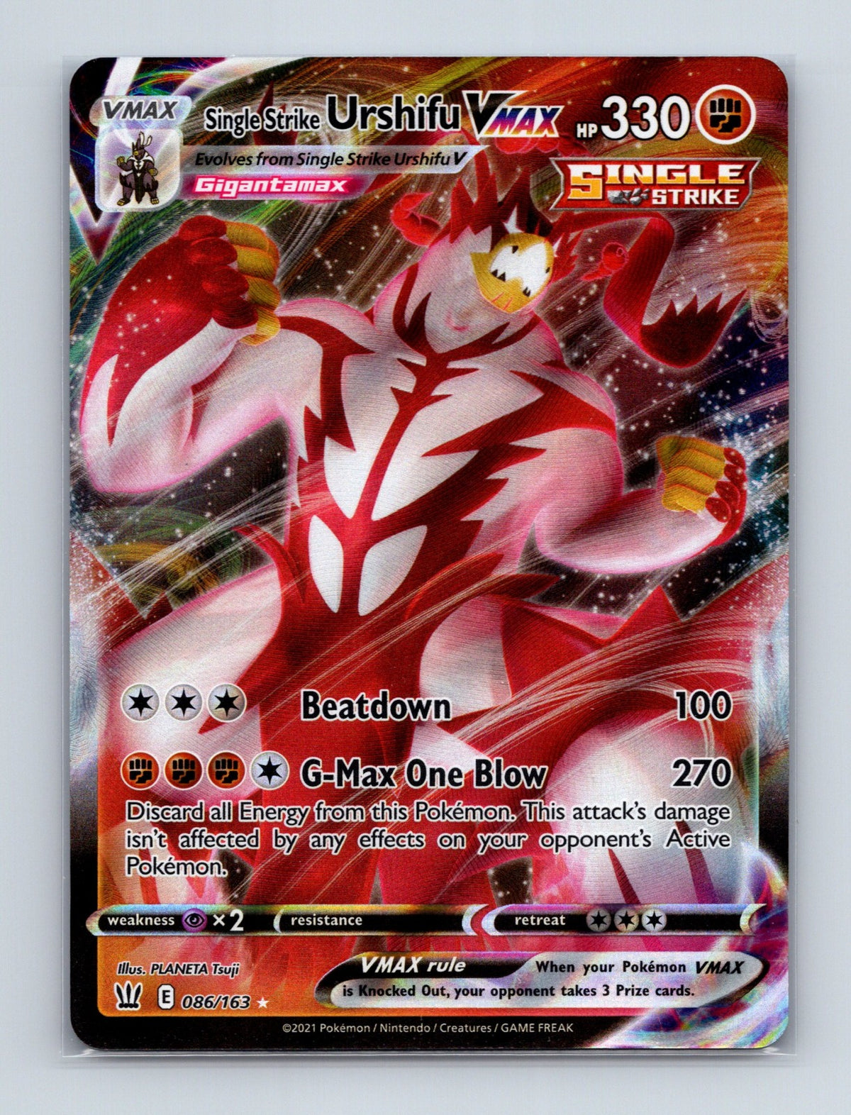 2021 Pokemon Single Strike Urshifu VMAX Battle Styles 086/163 Ultra Rare NM
