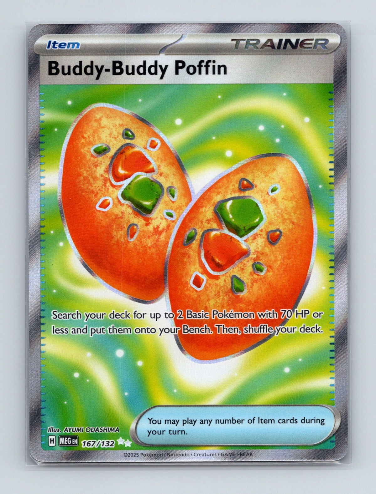 2025 Pokemon Buddy-Buddy Poffin ME01: Mega Evolution 167/132 Holo Ultra Rare NM
