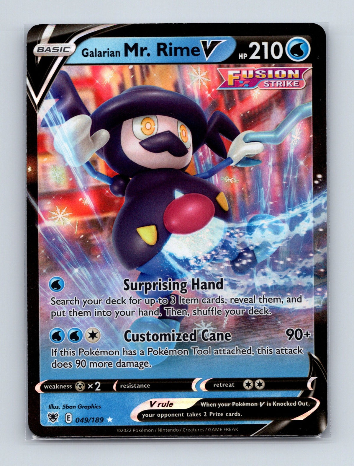 2022 Pokemon Galarian Mr. Rime V SWSH10: Astral Radiance 049/189 Ultra Rare NM