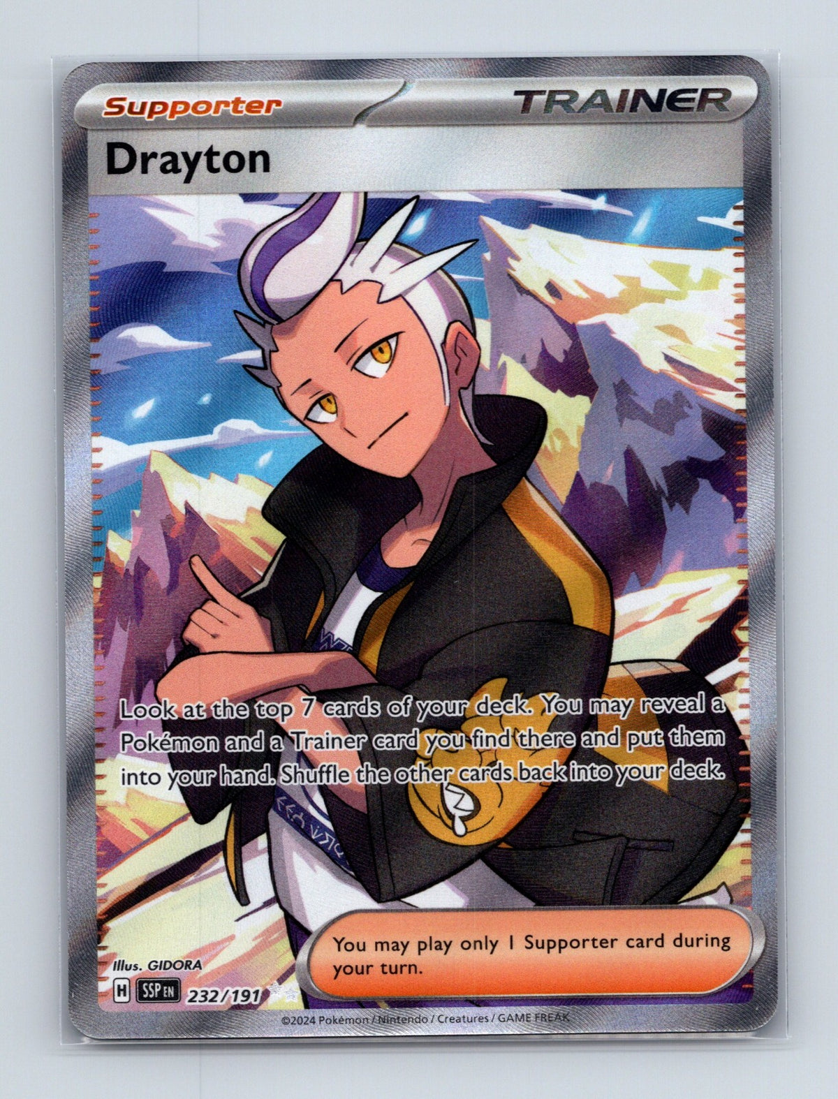 2024 Pokemon TCG Drayton SV08: Surging Sparks 232/191 Holo Ultra Rare NM
