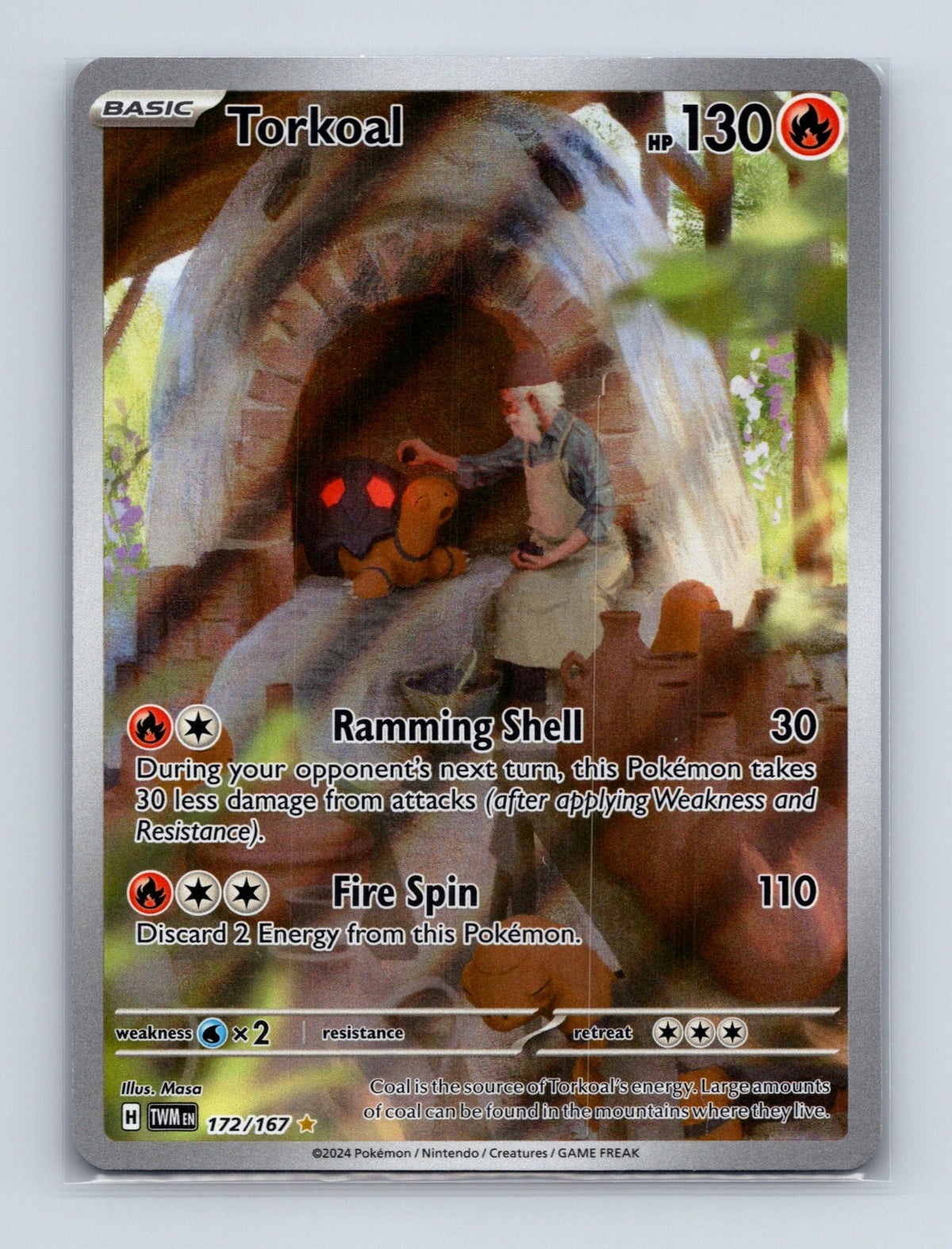 2024 Pokemon Torkoal SV06: Twilight Masquerade 172/167 Holo Illustration Rare NM