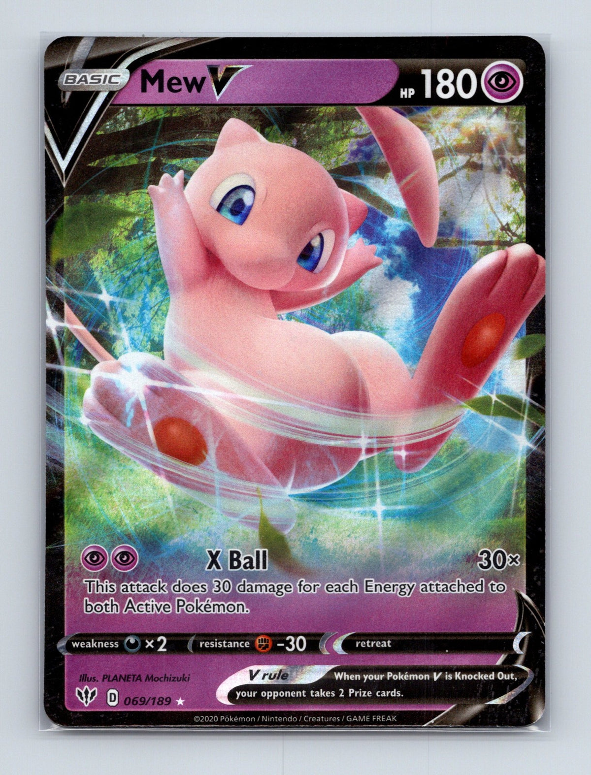 2020 Pokemon TCG Mew V SWSH03: Darkness Ablaze 069/189 Holo Ultra Rare NM