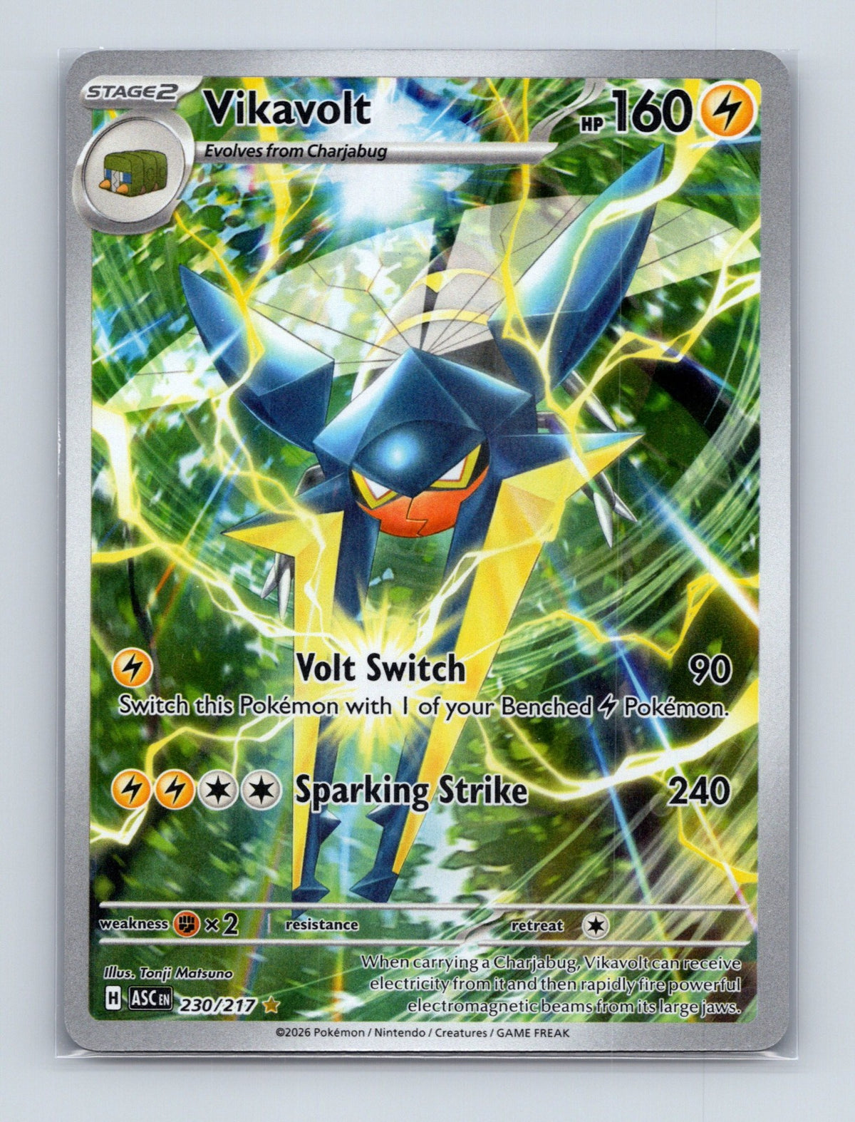 2026 Pokemon Vikavolt ME: Ascended Heroes 230/217 Holo Illustration Rare NM
