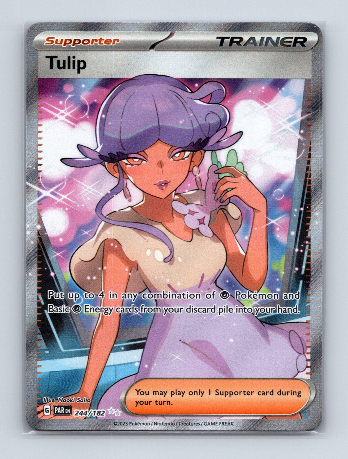 2023 Pokemon TCG Tulip SV04: Paradox Rift 244/182 Holo Ultra Rare NM