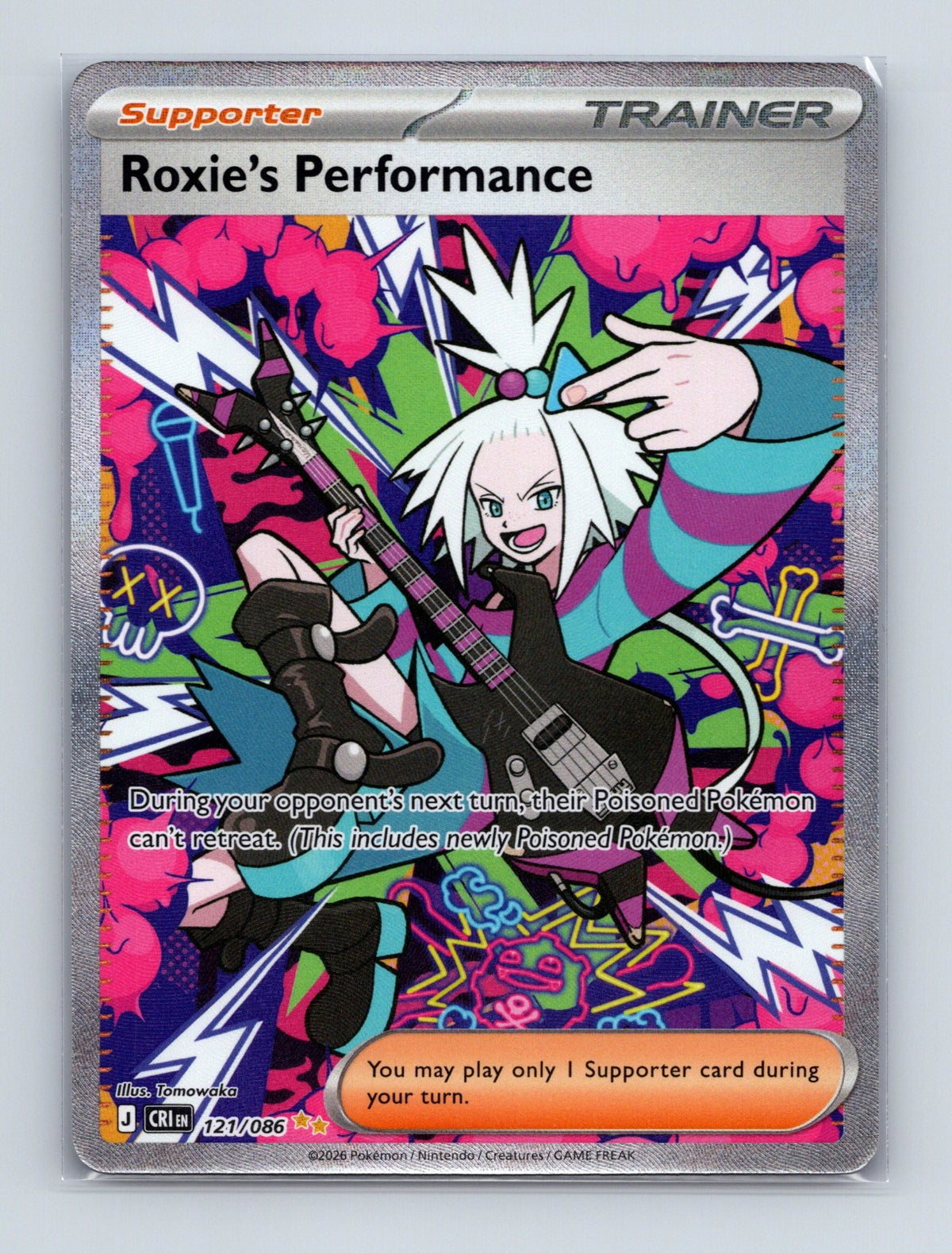 2026 Pokemon TCG Roxie's Performance ME04: Chaos Rising 121/086 Holo SIR NM