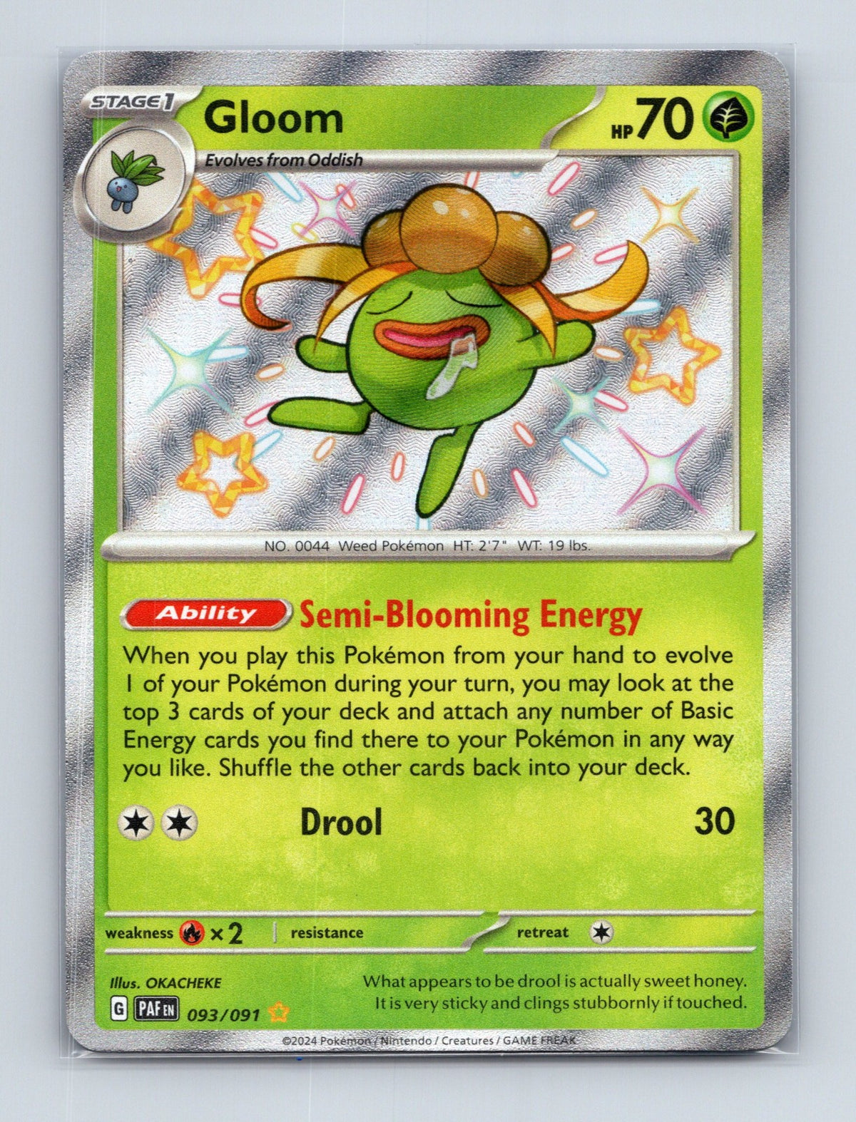 2024 Pokemon TCG Gloom SV: Paldean Fates 093/091 Holo Shiny Rare NM
