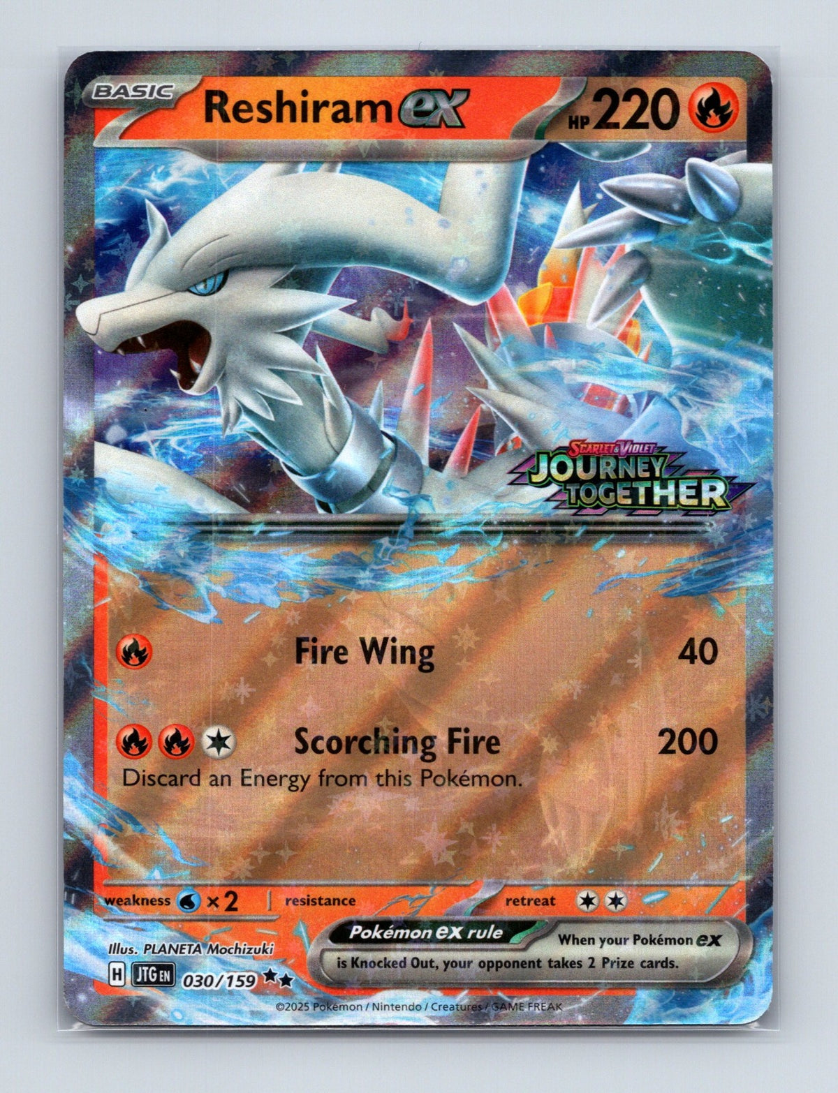 2026 Pokemon Reshiram ex (Journey Together Stamped) 030/159 NM
