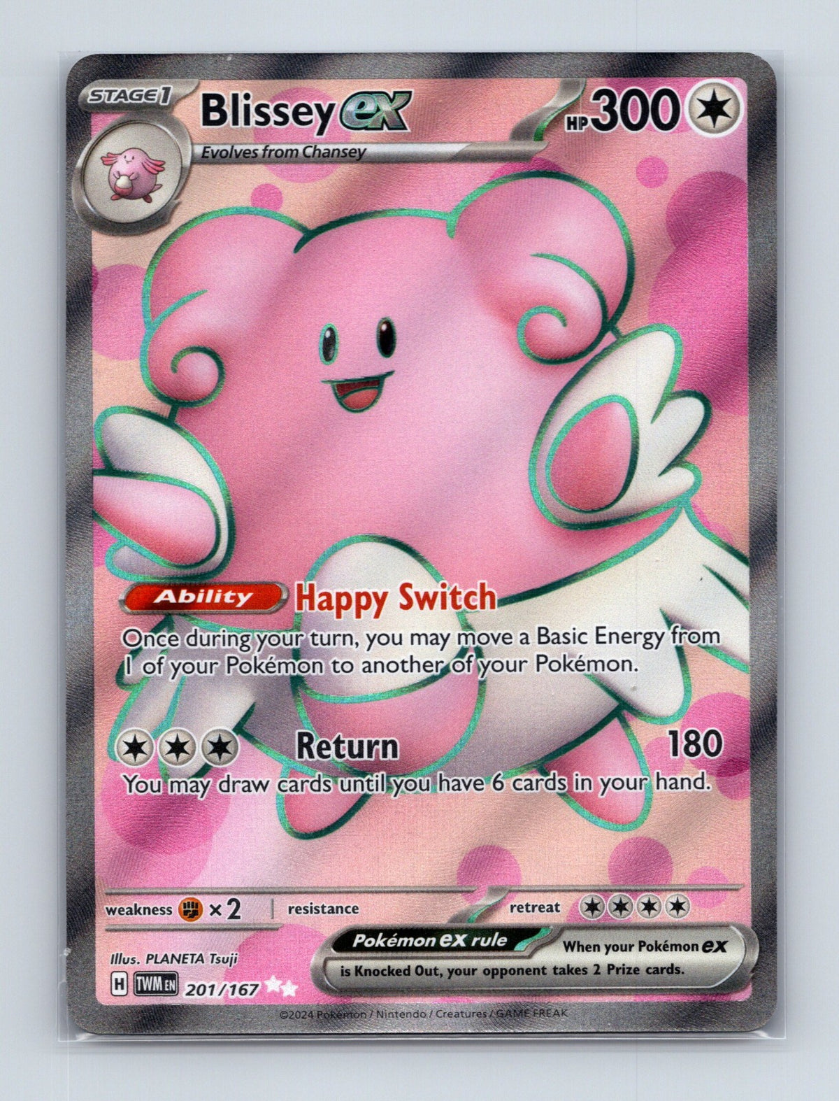 2024 Pokemon TCG Blissey ex SV06: Twilight Masquerade 201/167 Holo Ultra Rare NM