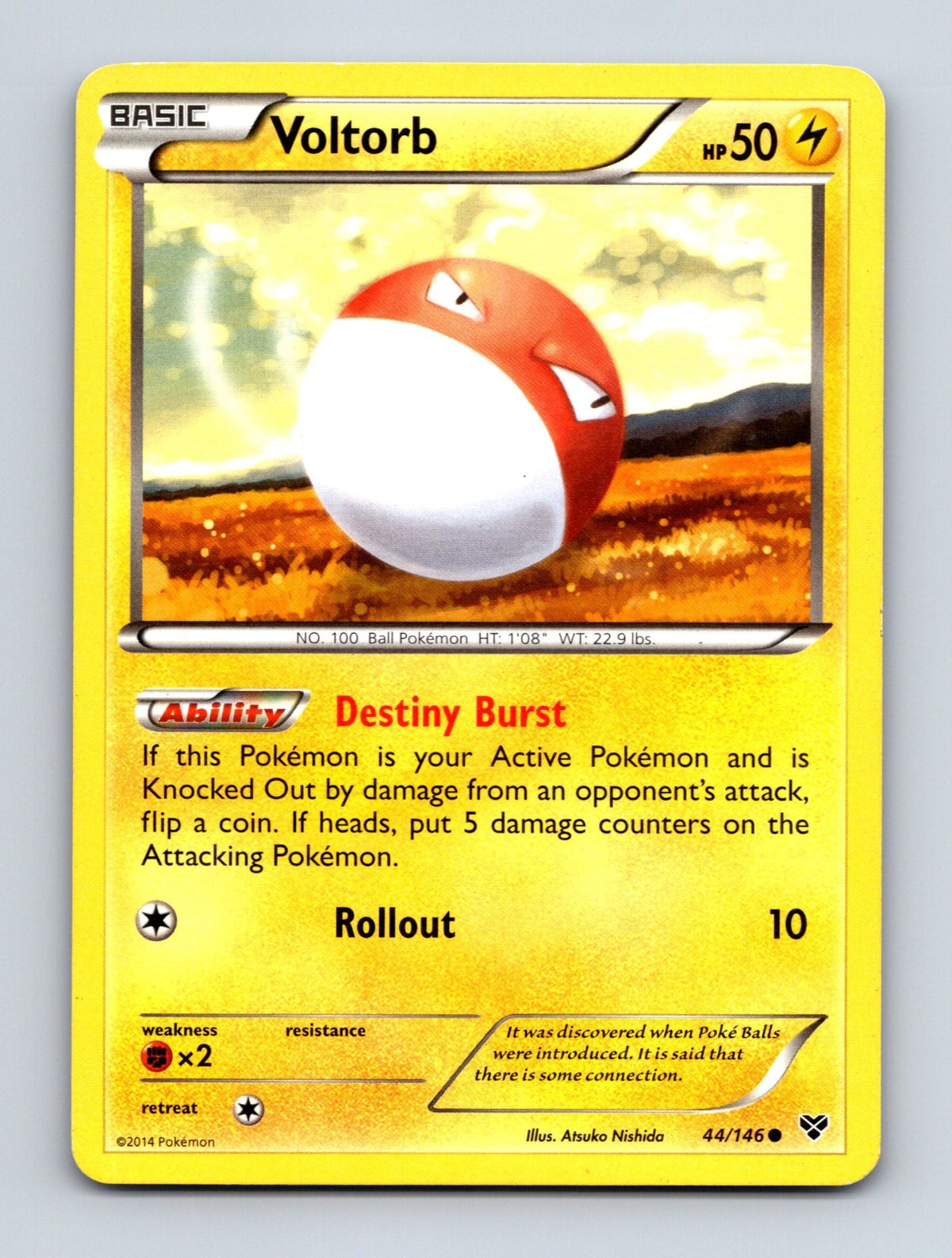 2014 Pokemon TCG Voltorb XY Base Set 44/146 Common LP