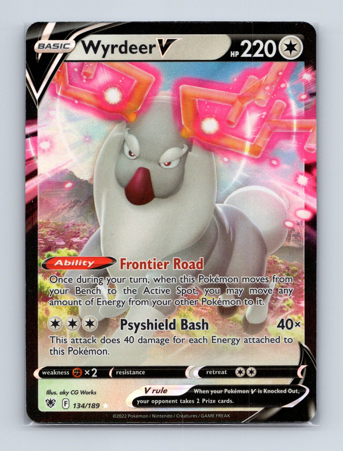 2022 Pokemon TCG Wyrdeer V SWSH10: Astral Radiance 134/189 Holo Ultra Rare NM