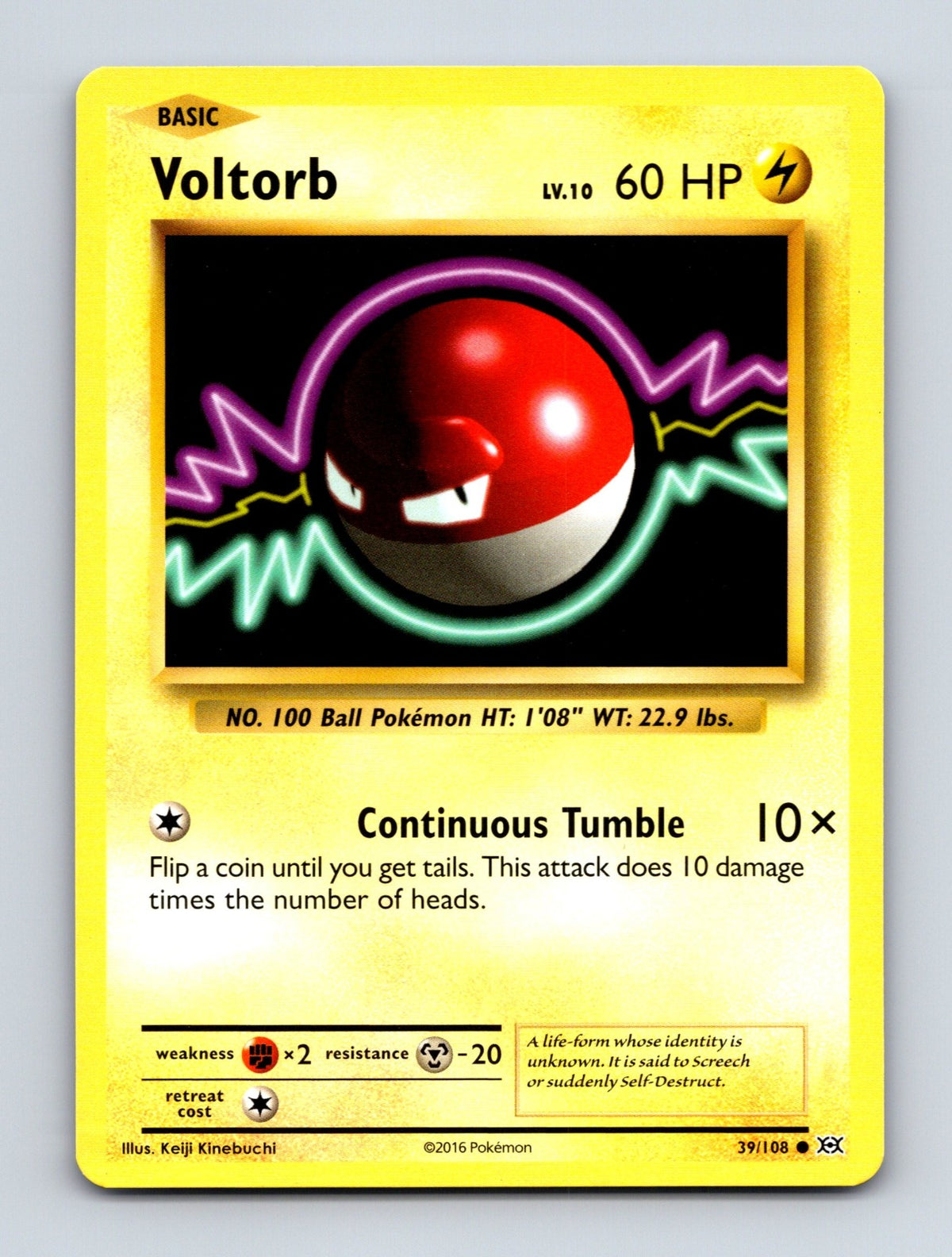 2016 Pokemon TCG Voltorb XY - Evolutions 39/108 Common NM