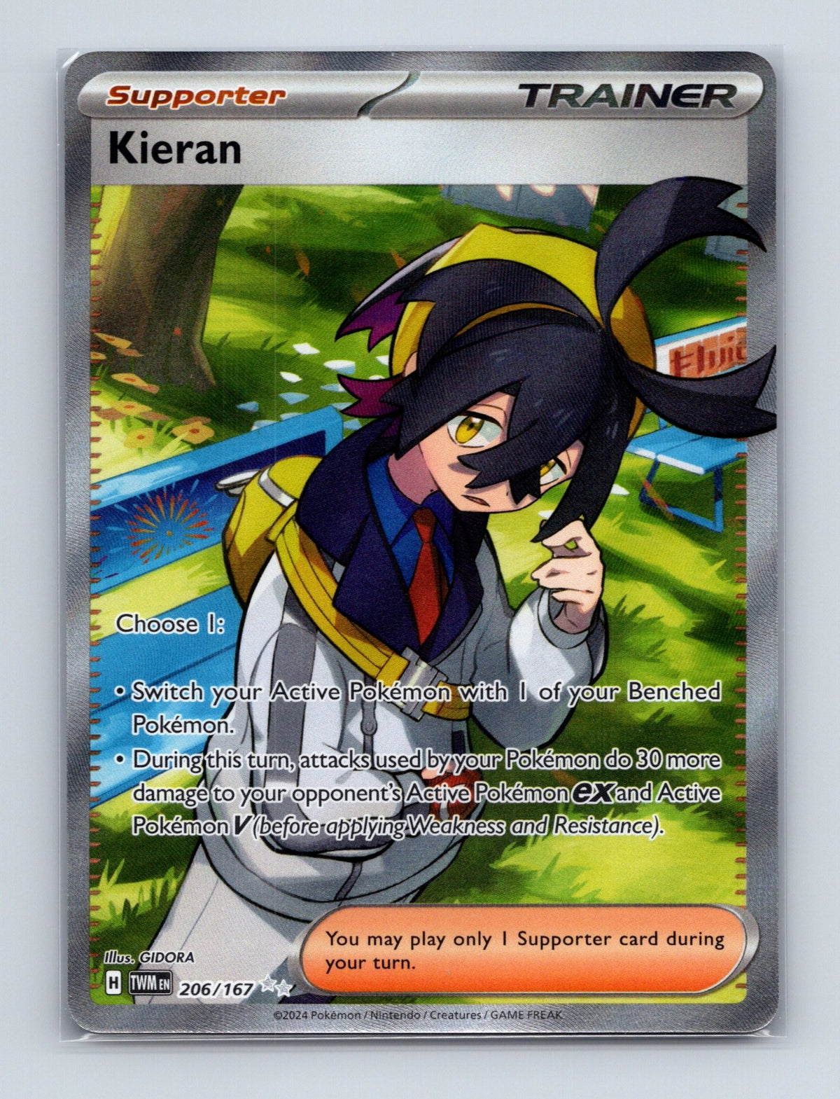 2024 Pokemon TCG Kieran SV06: Twilight Masquerade 206/167 Holo Ultra Rare NM