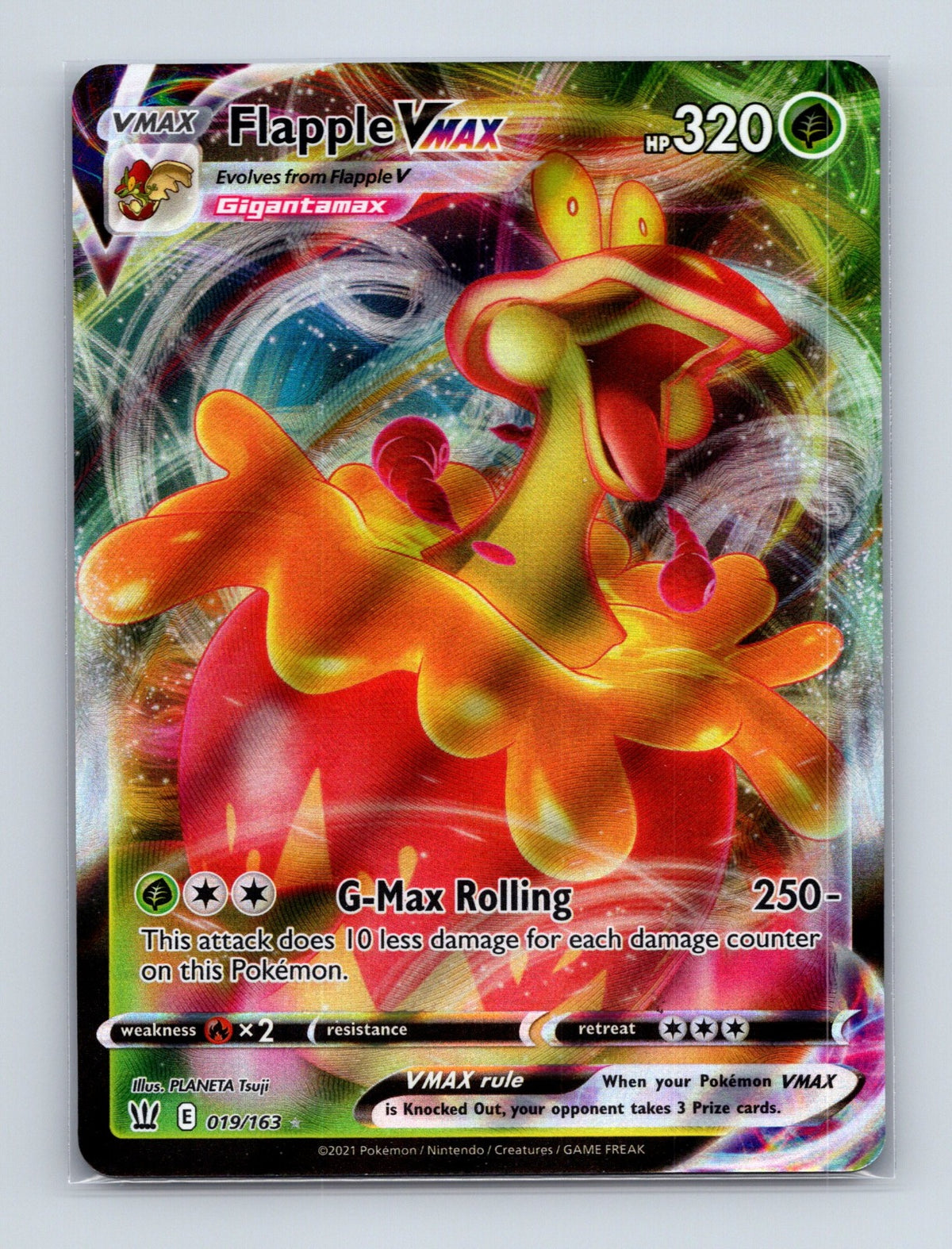2021 Pokemon TCG Flapple VMAX SWSH05: Battle Styles 019/163 Holo Ultra Rare NM