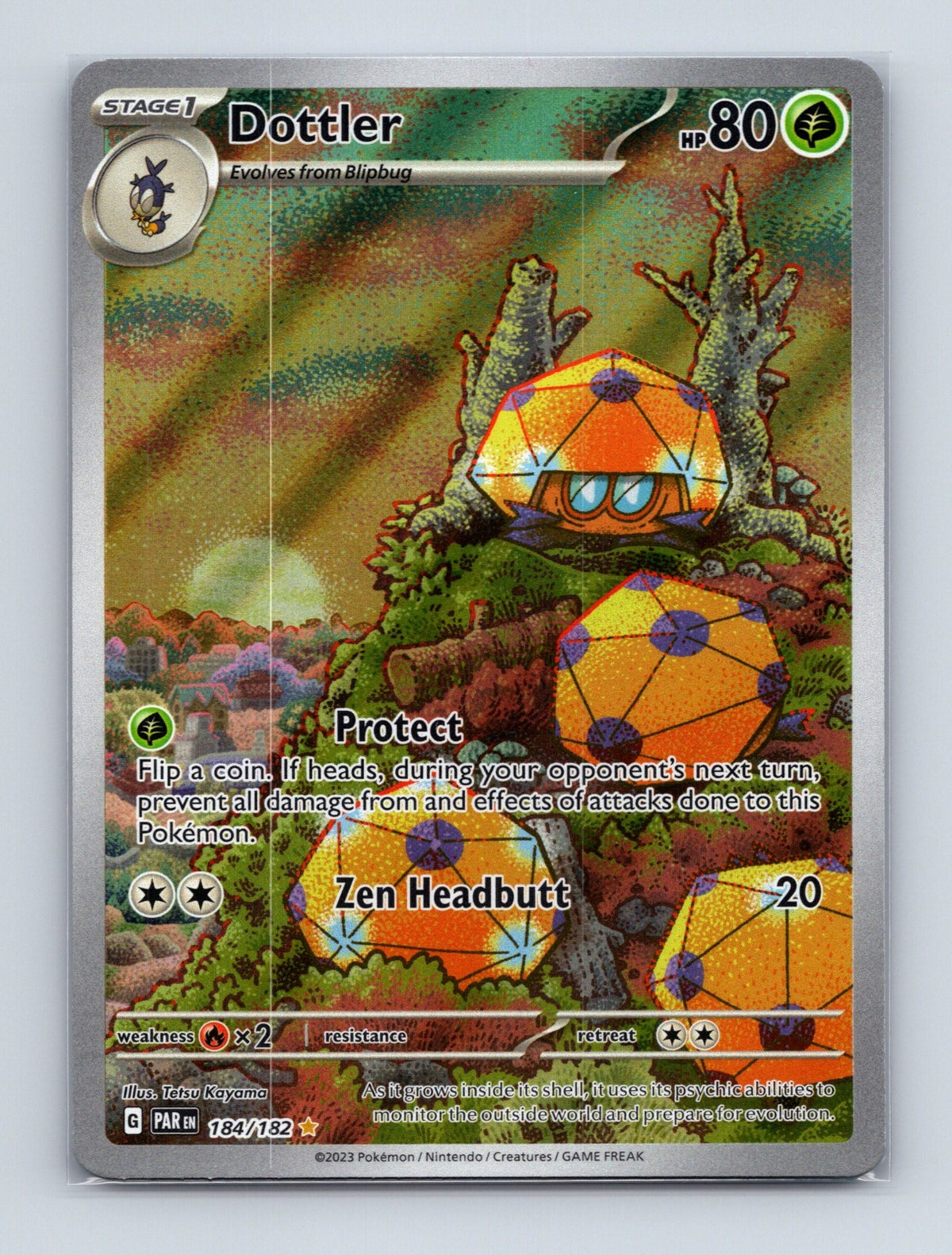 2023 Pokemon Dottler SV04: Paradox Rift 184/182 Holo Illustration Rare NM