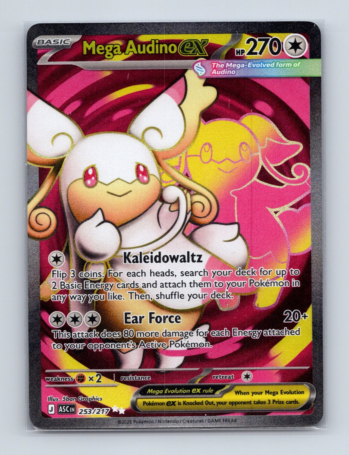 2026 Pokemon TCG Mega Audino ex ME: Ascended Heroes 253/217 Holo Ultra Rare NM