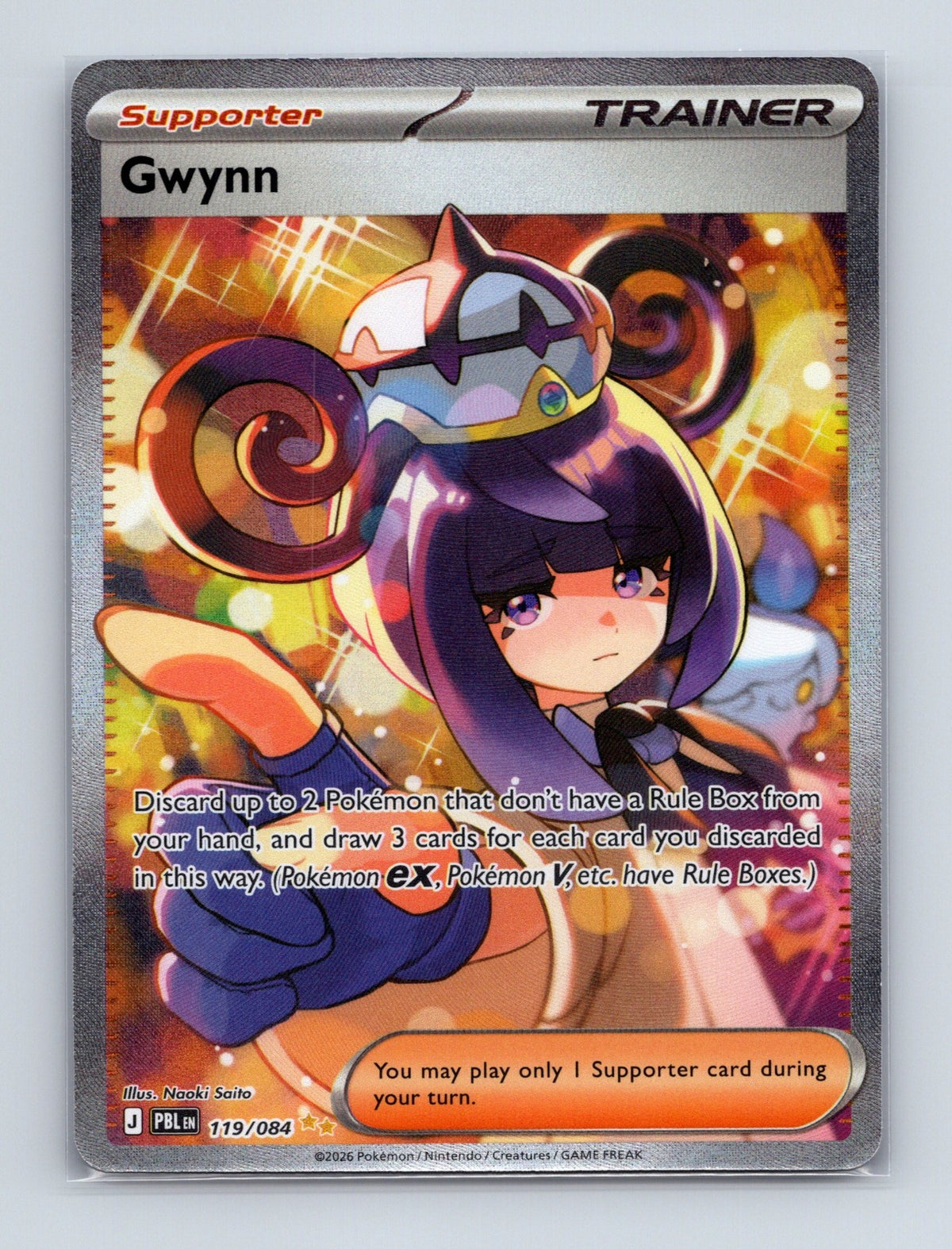 2026 Pokemon TCG Gwynn ME05: Pitch Black 119/084 Holo SIR NM