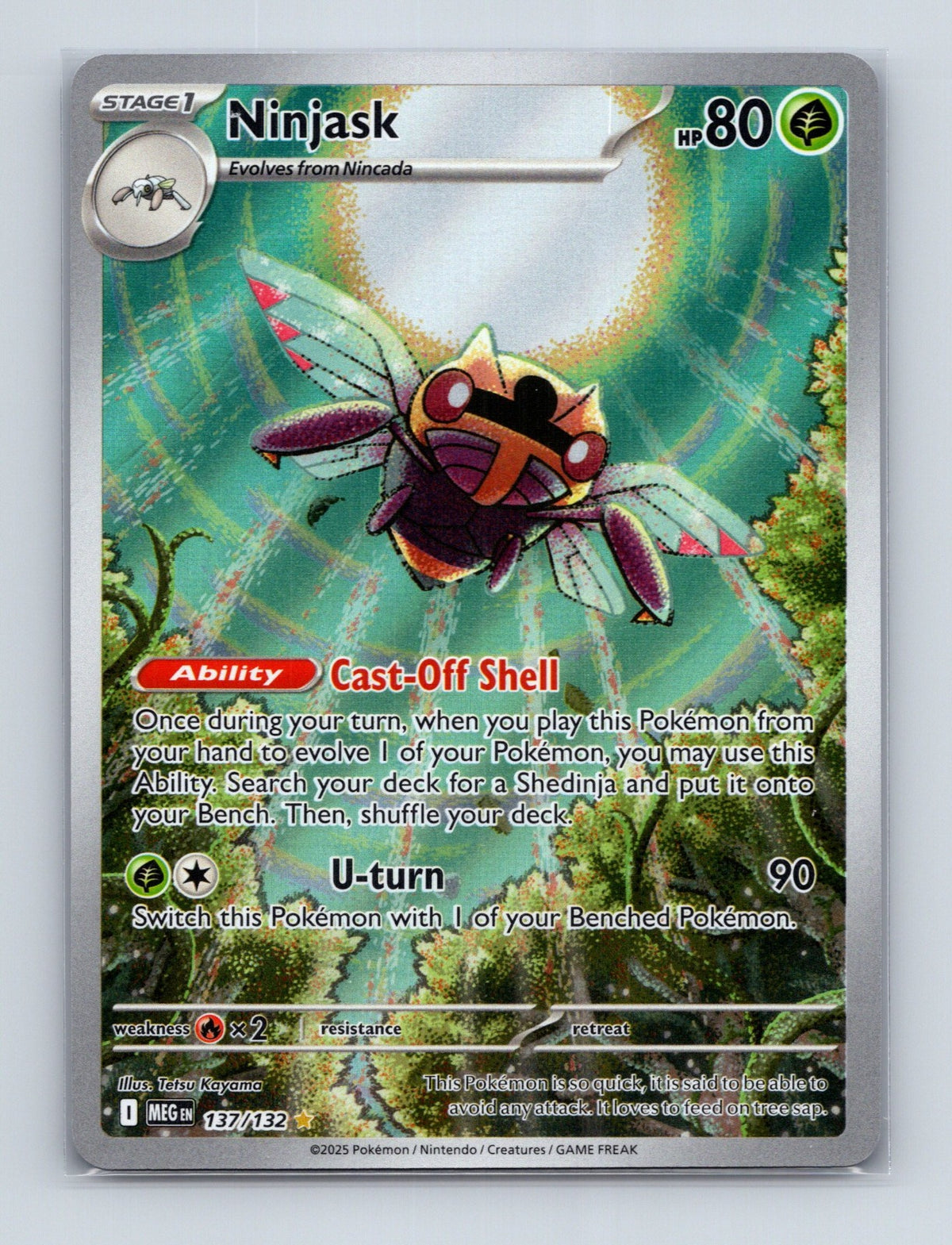2025 Pokemon TCG Ninjask ME01: Mega Evolution 137/132 Holo Illustration Rare NM