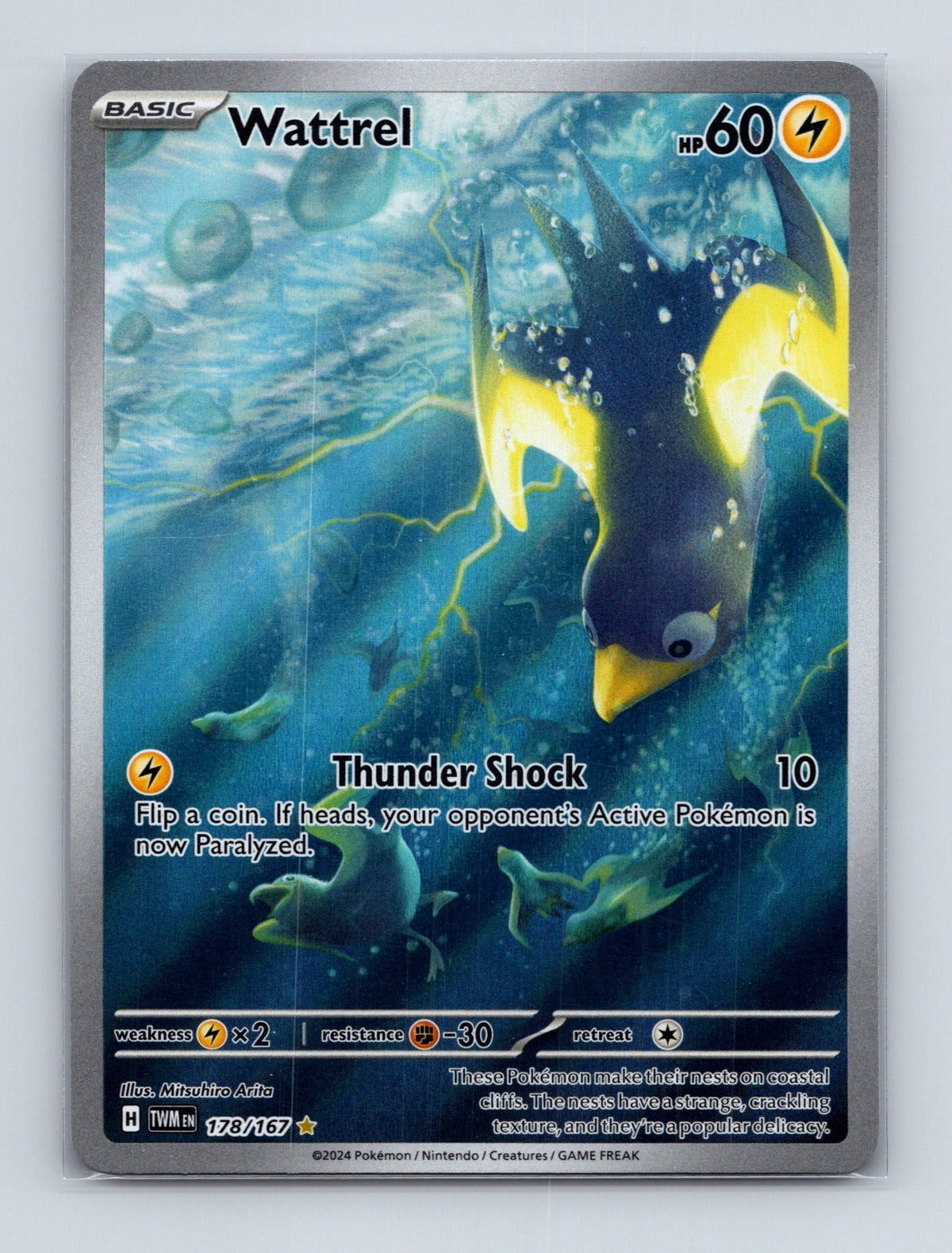 2024 Pokemon Wattrel SV06: Twilight Masquerade 178/167 Holo Illustration Rare NM