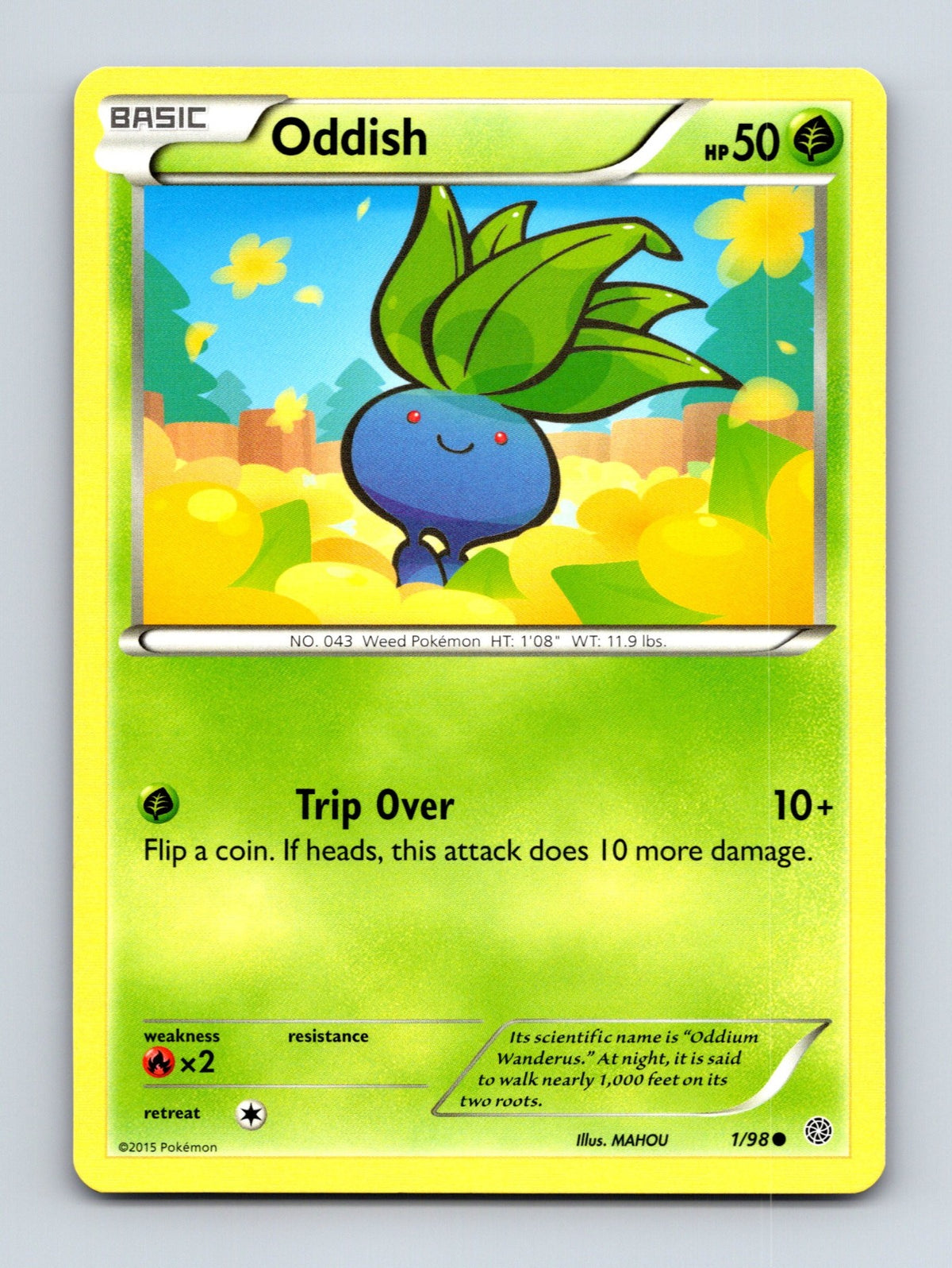 2015 Pokemon TCG Oddish XY - Ancient Origins 1/98 Common NM