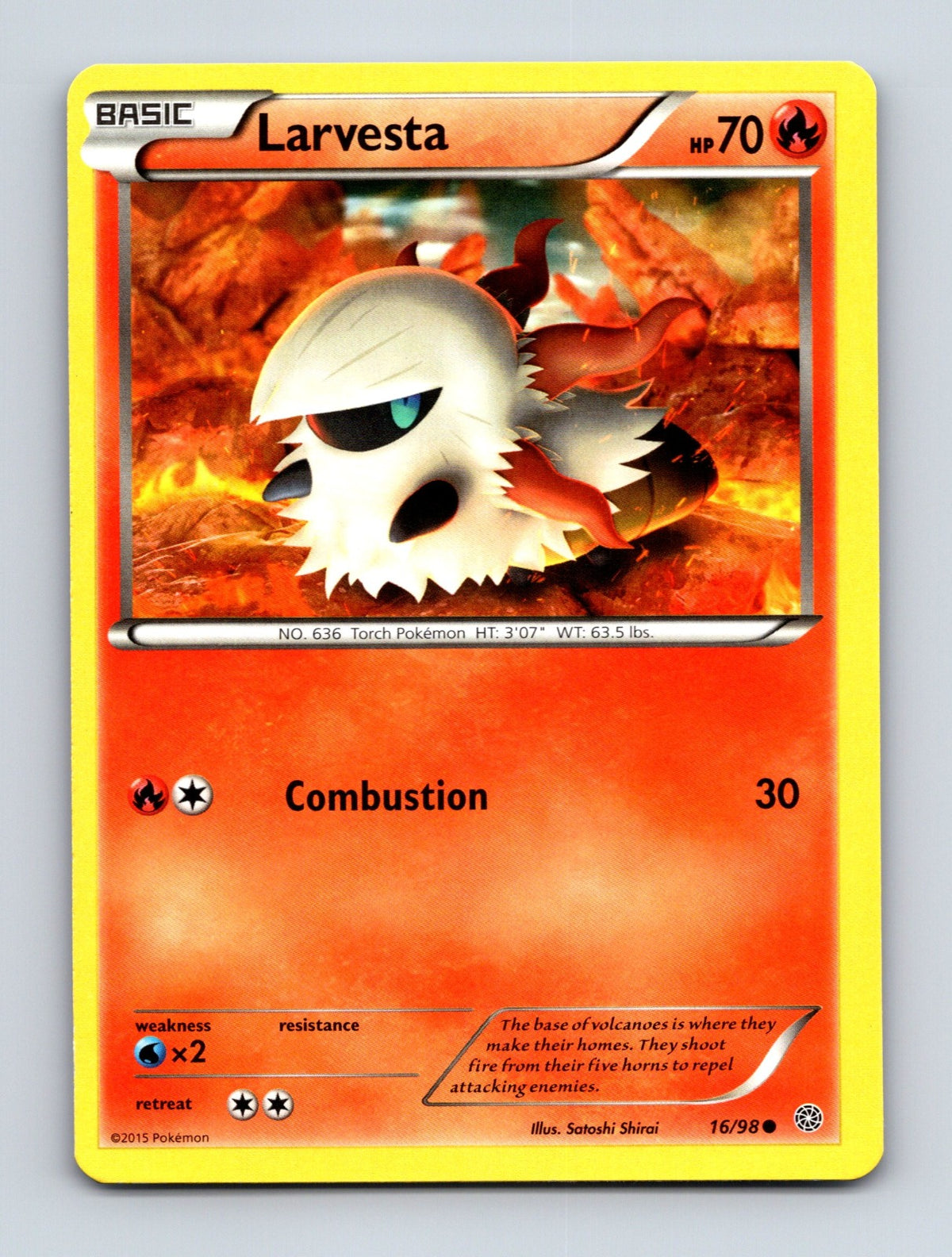 2015 Pokemon TCG Larvesta XY - Ancient Origins 16/98 Common NM