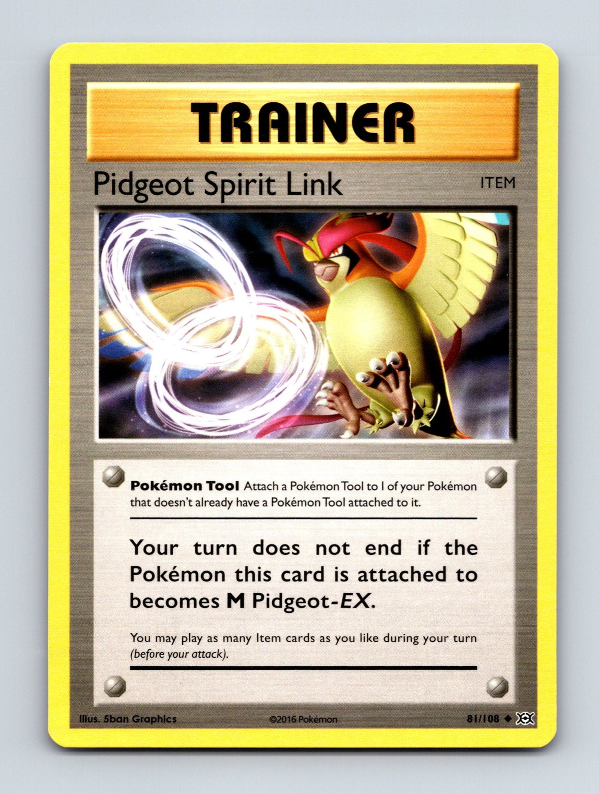 2016 Pokemon TCG Pidgeot Spirit Link XY - Evolutions 81/108 Uncommon NM