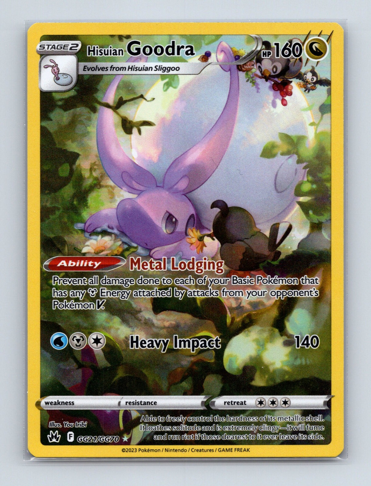 2023 Pokemon Hisuian Goodra SWSH: Crown Zenith: Galarian Gallery GG21/GG70 NM