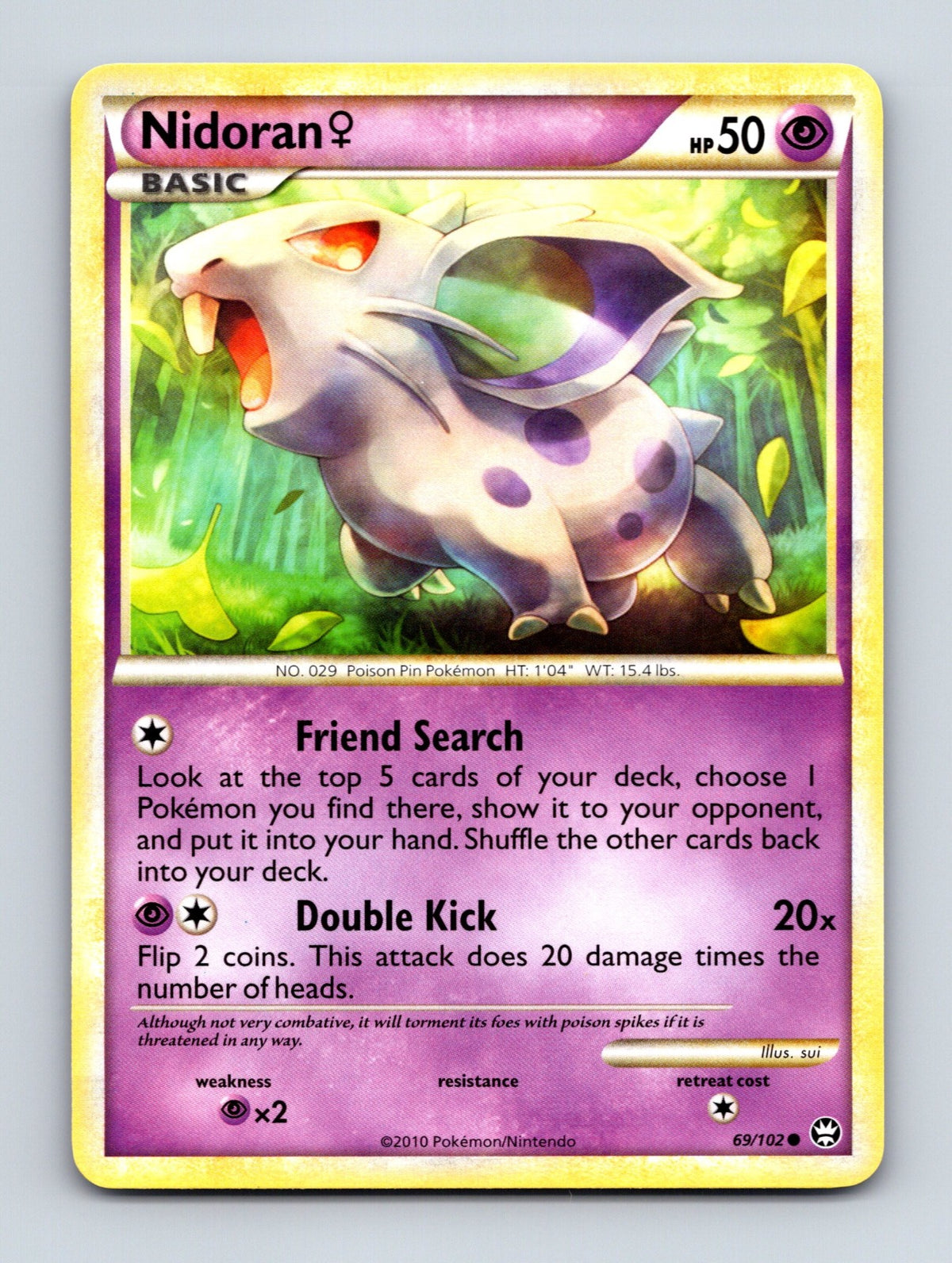 2010 Pokemon TCG Nidoran F Triumphant 69/102 Common NM