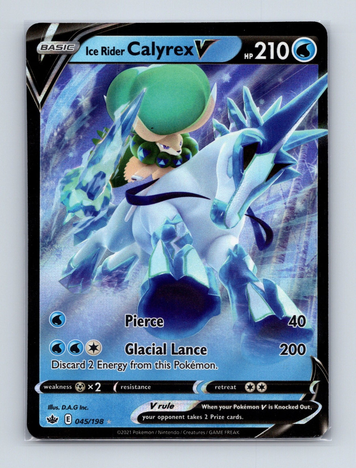 2021 Pokemon Ice Rider Calyrex V SWSH06: Chilling Reign 045/198 Ultra Rare NM