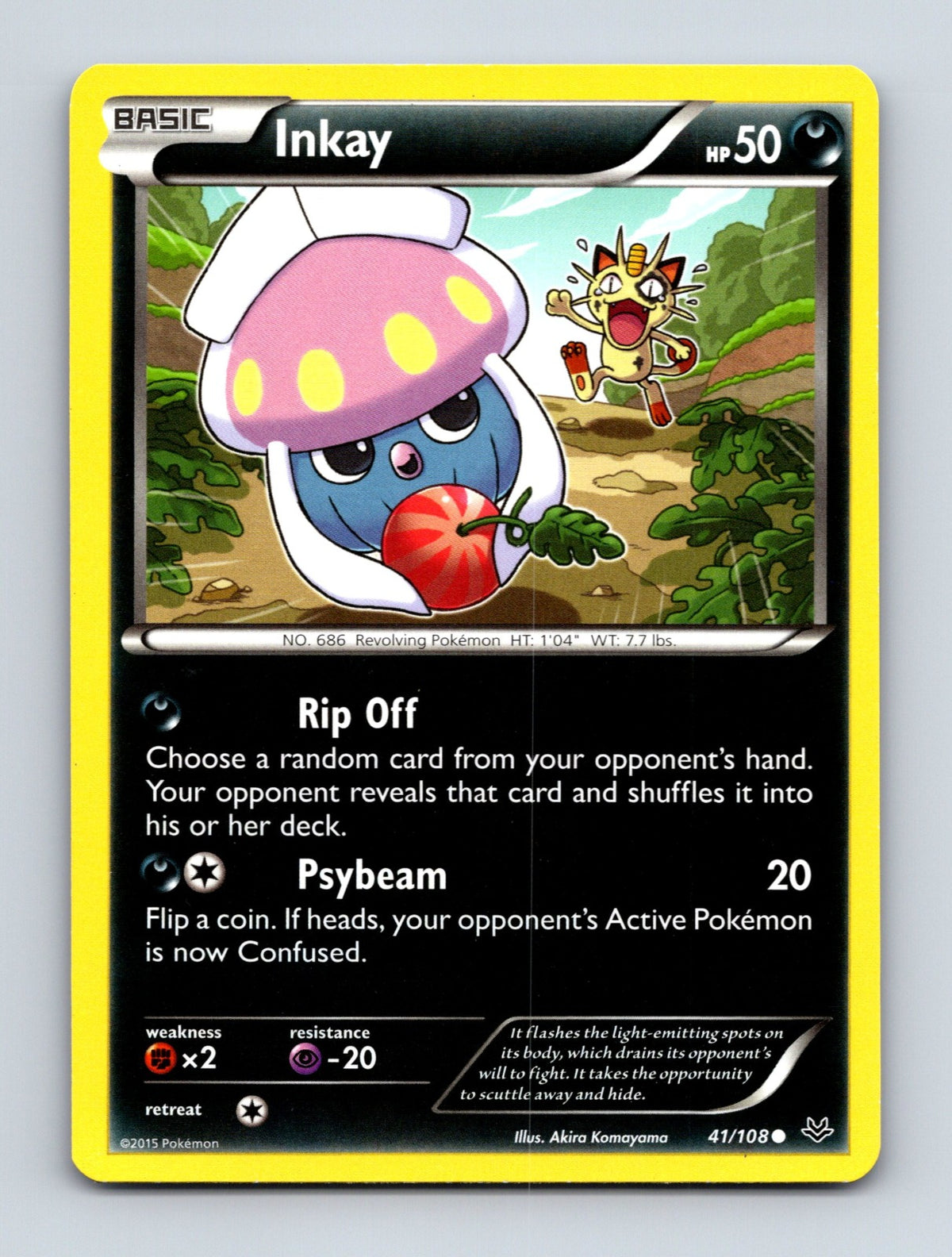 2015 Pokemon TCG Inkay XY - Roaring Skies 41/108 Common NM