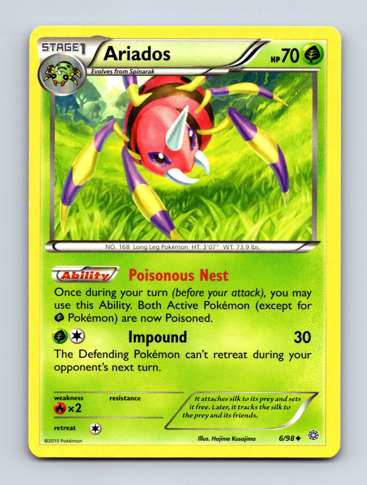 2015 Pokemon TCG Ariados XY - Ancient Origins 6/98 Uncommon NM