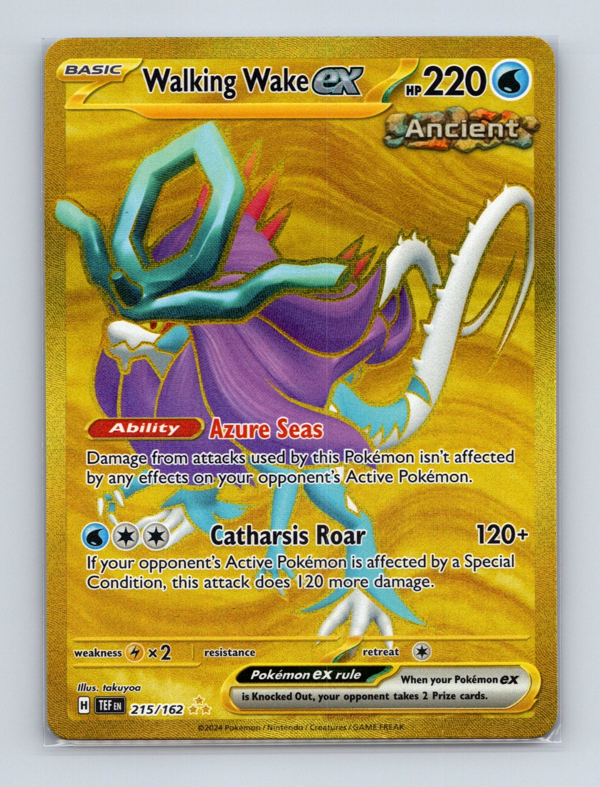 2024 Pokemon Walking Wake ex SV05: Temporal Forces 215/162 Hyper Rare NM