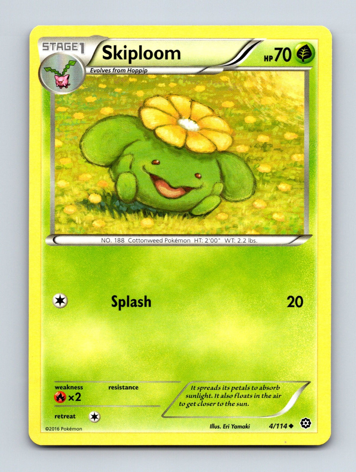 2016 Pokemon TCG Skiploom XY - Steam Siege 4/114 Uncommon NM