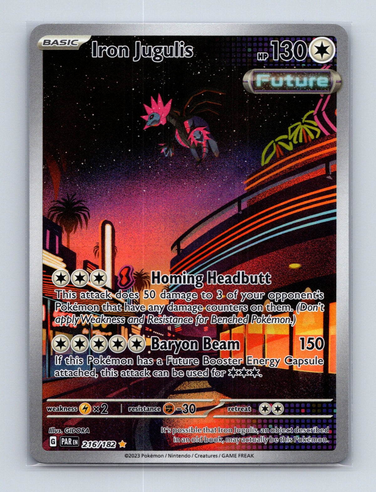 2023 Pokemon Iron Jugulis SV04: Paradox Rift 216/182 Holo Illustration Rare NM