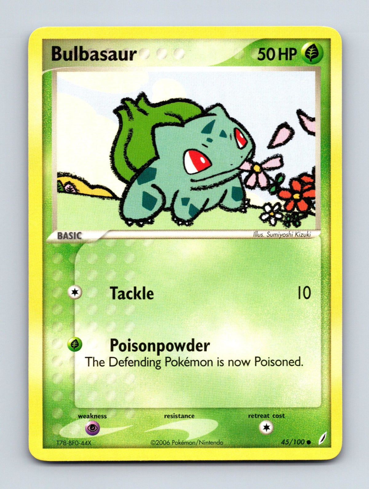 2006 Pokemon TCG Bulbasaur EX Crystal Guardians 45/100 Common NM