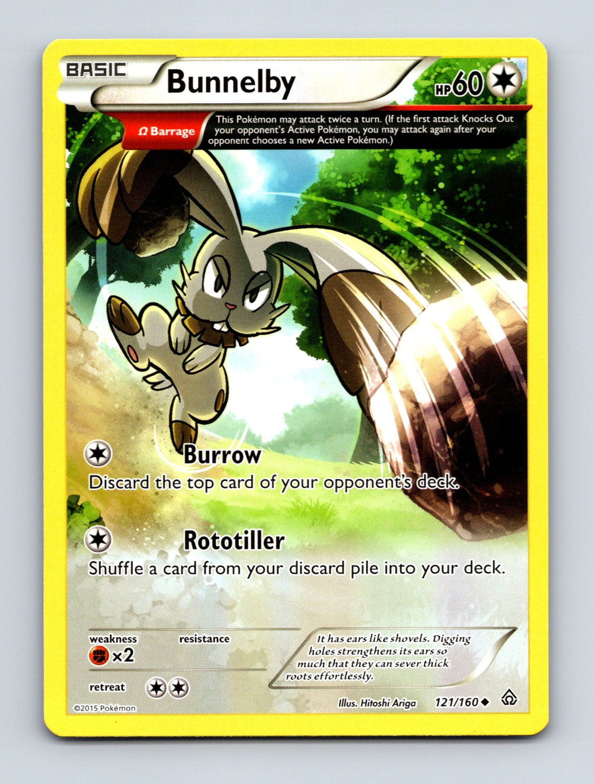 2015 Pokemon TCG Bunnelby (Omega) XY - Primal Clash 121/160 Uncommon LP