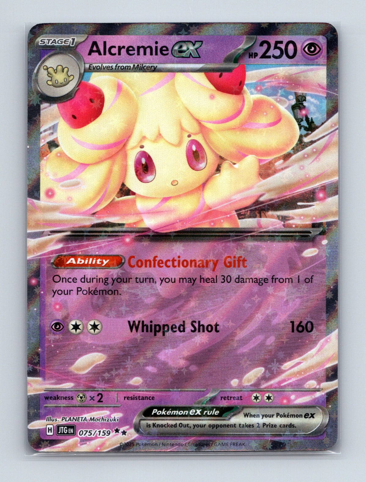 2025 Pokemon TCG Alcremie ex SV09: Journey Together 075/159 Holo Double Rare NM