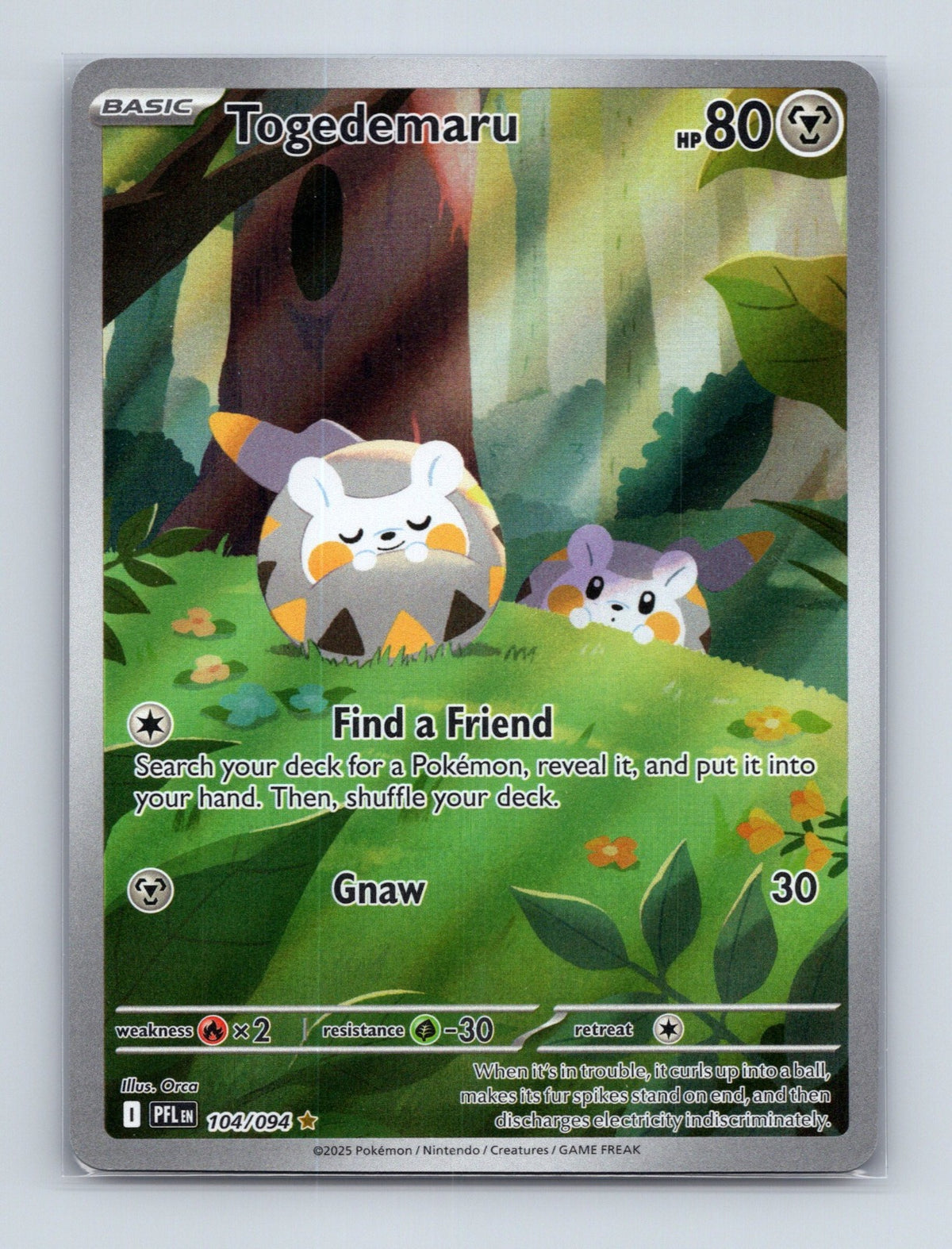 2025 Pokemon Togedemaru ME02: Phantasmal Flames 104/094 Illustration Rare NM