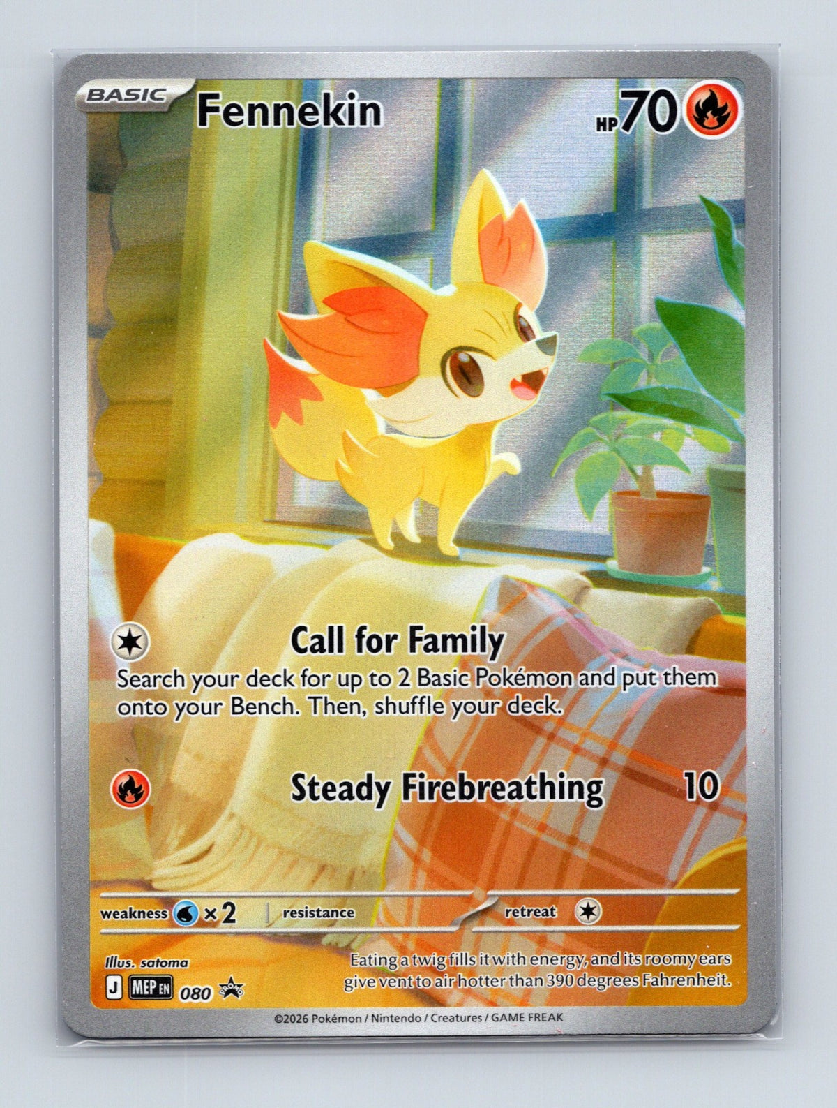 2025 Pokemon TCG Fennekin ME: Mega Evolution Promo 080 Holo Promo NM