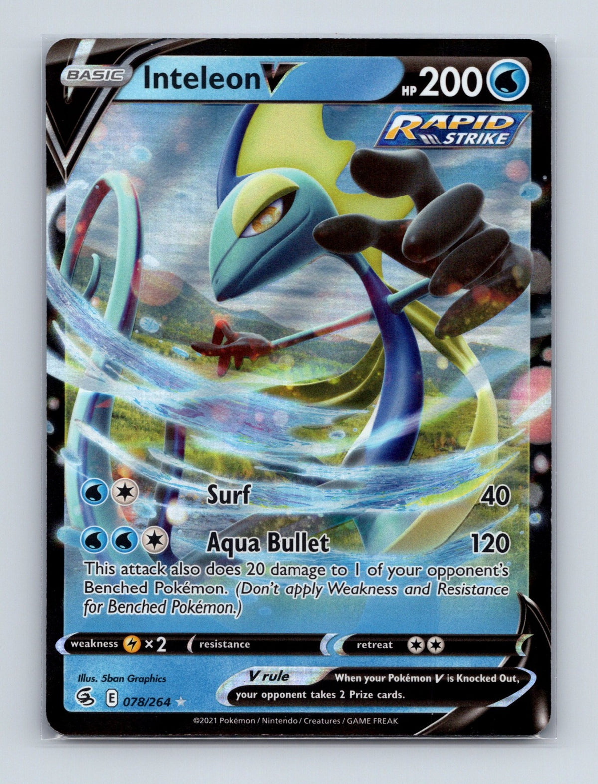 2021 Pokemon TCG Inteleon V SWSH08: Fusion Strike 078/264 Holo Ultra Rare NM