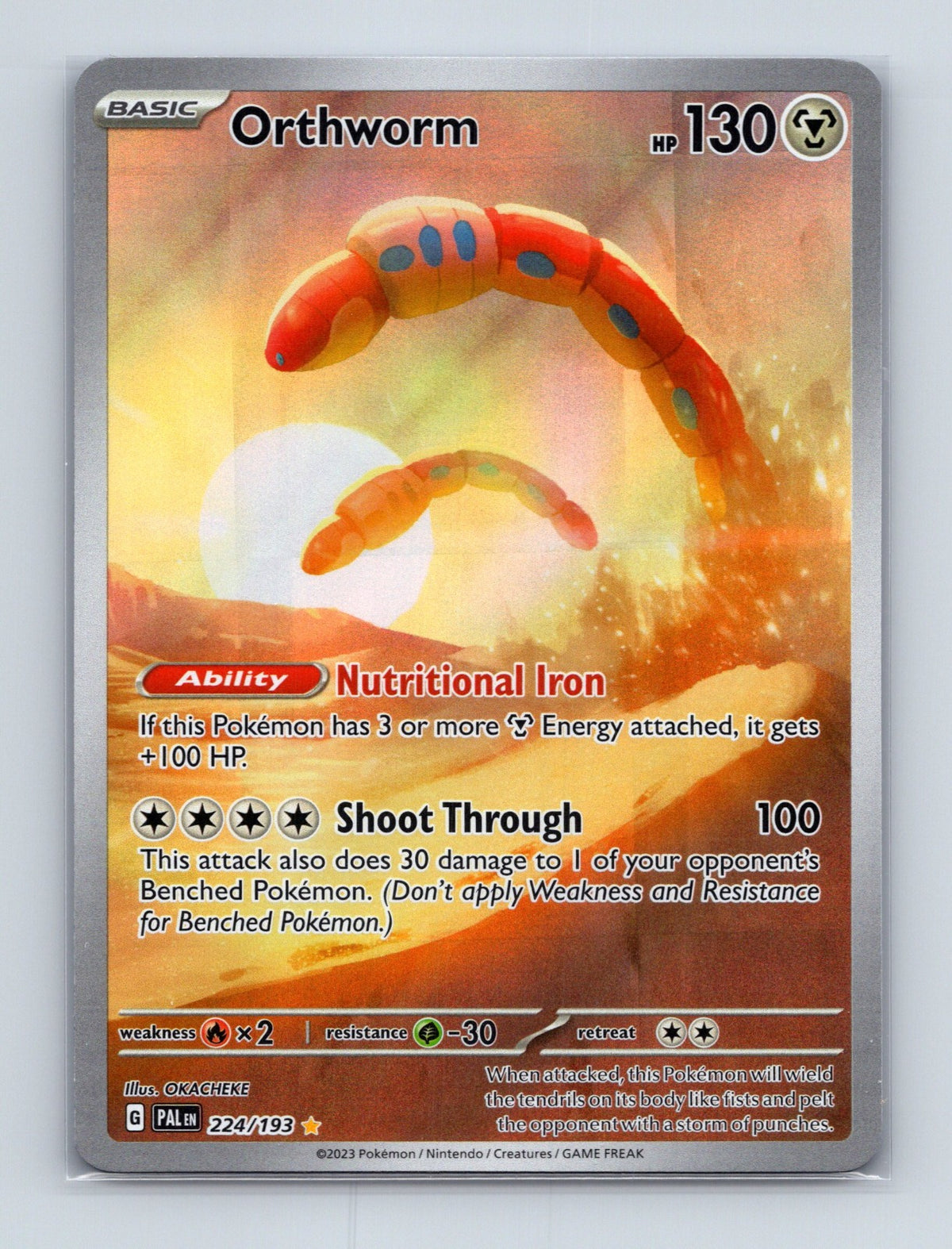 2023 Pokemon TCG Orthworm SV02: Paldea Evolved 224/193 Holo Illustration Rare NM