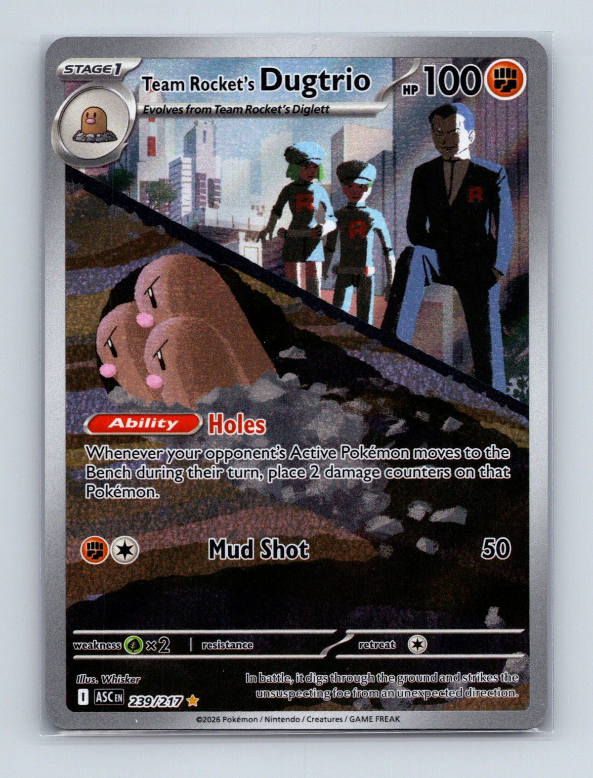 2026 Pokemon Team Rocket's Dugtrio ME: Ascended Heroes 239/217 IR NM