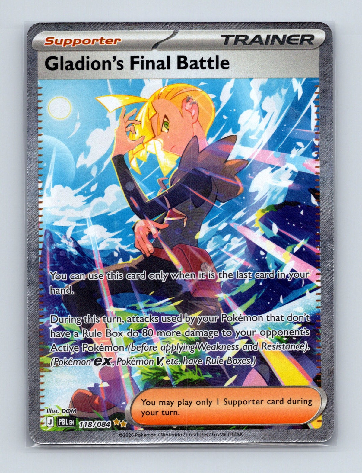 2026 Pokemon Gladion's Final Battle ME05: Pitch Black 118/084 SIR NM