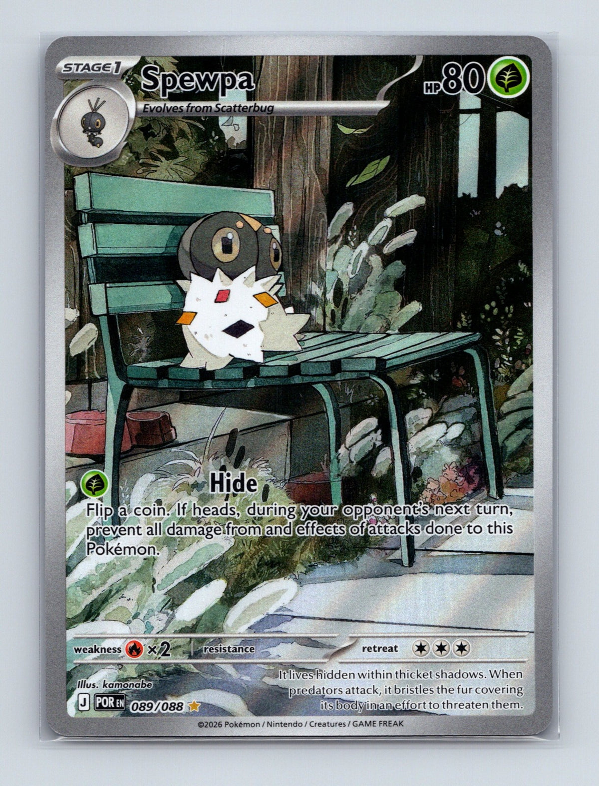 2026 Pokemon TCG Spewpa ME03: Perfect Order 089/088 Holo Illustration Rare NM
