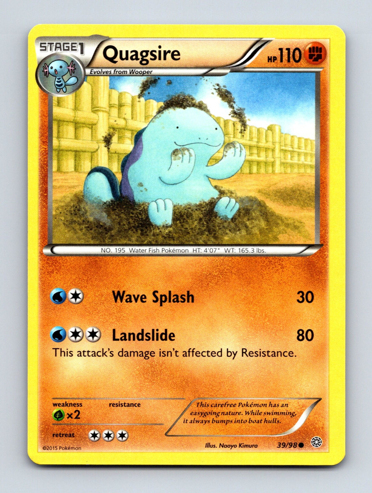 2015 Pokemon TCG Quagsire XY - Ancient Origins 39/98 Common NM